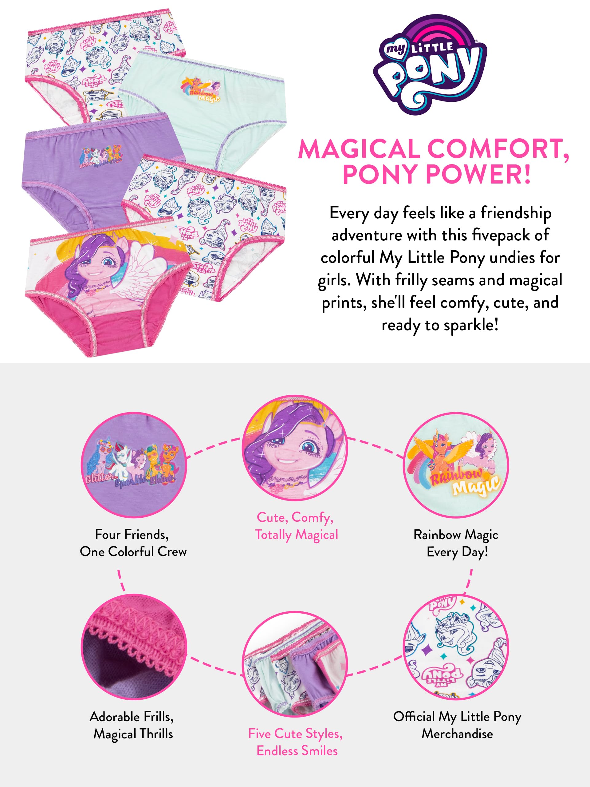 my-little-pony-pack-5-culottes-fille-coton-6-7-ans image 7