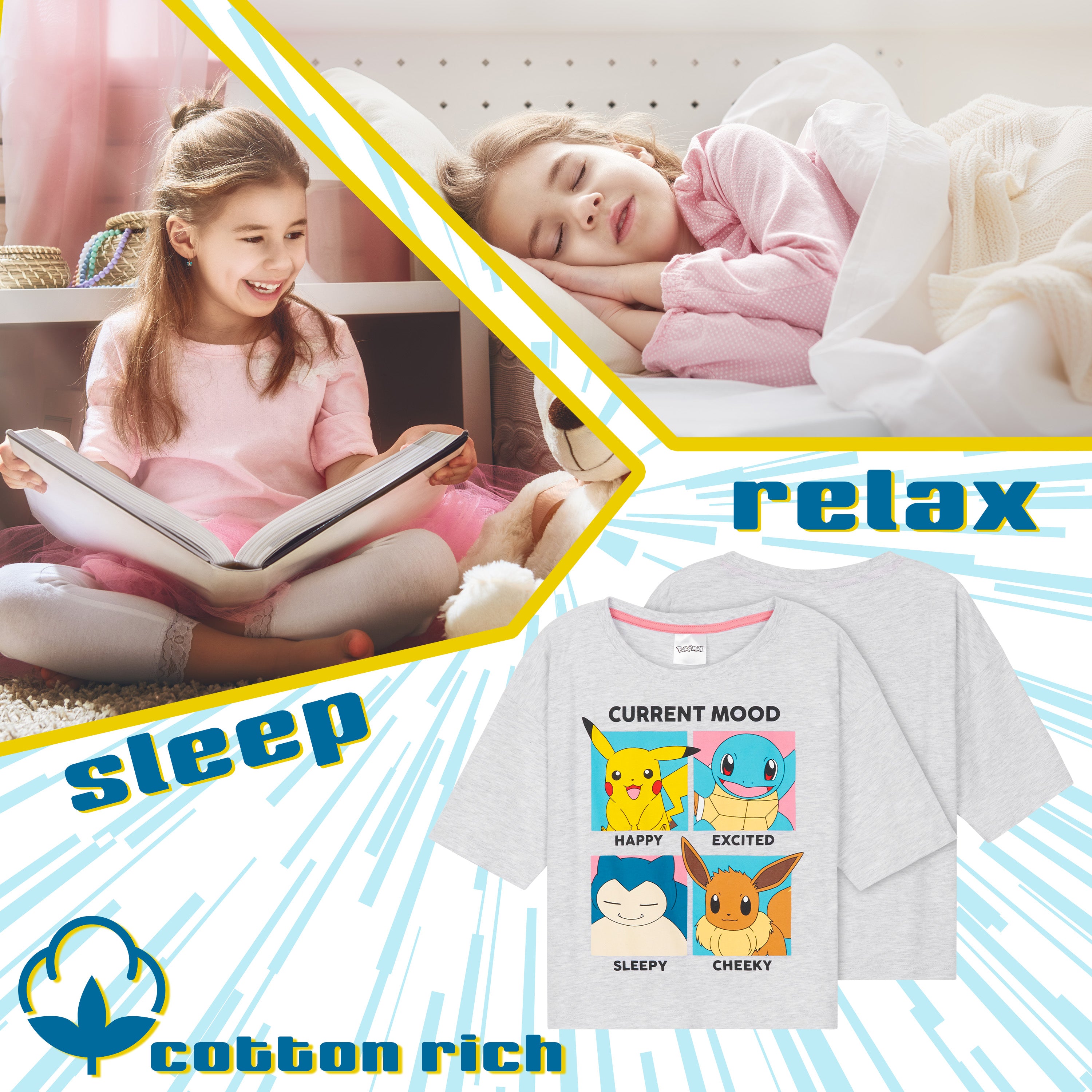 pok-mon-pikachu-pyjama-fille-coton-9-10-ans-2-pi-ces image 5