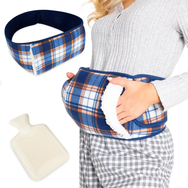 citycomfort-bouillotte-ceinture-peluche-tartan-poches-mains image 1