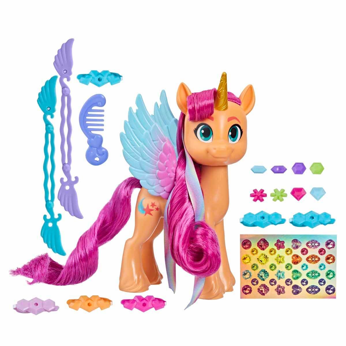 my-little-pony-sunny-starscout-poney-coiffure-15-cm-17-accessoires image 1