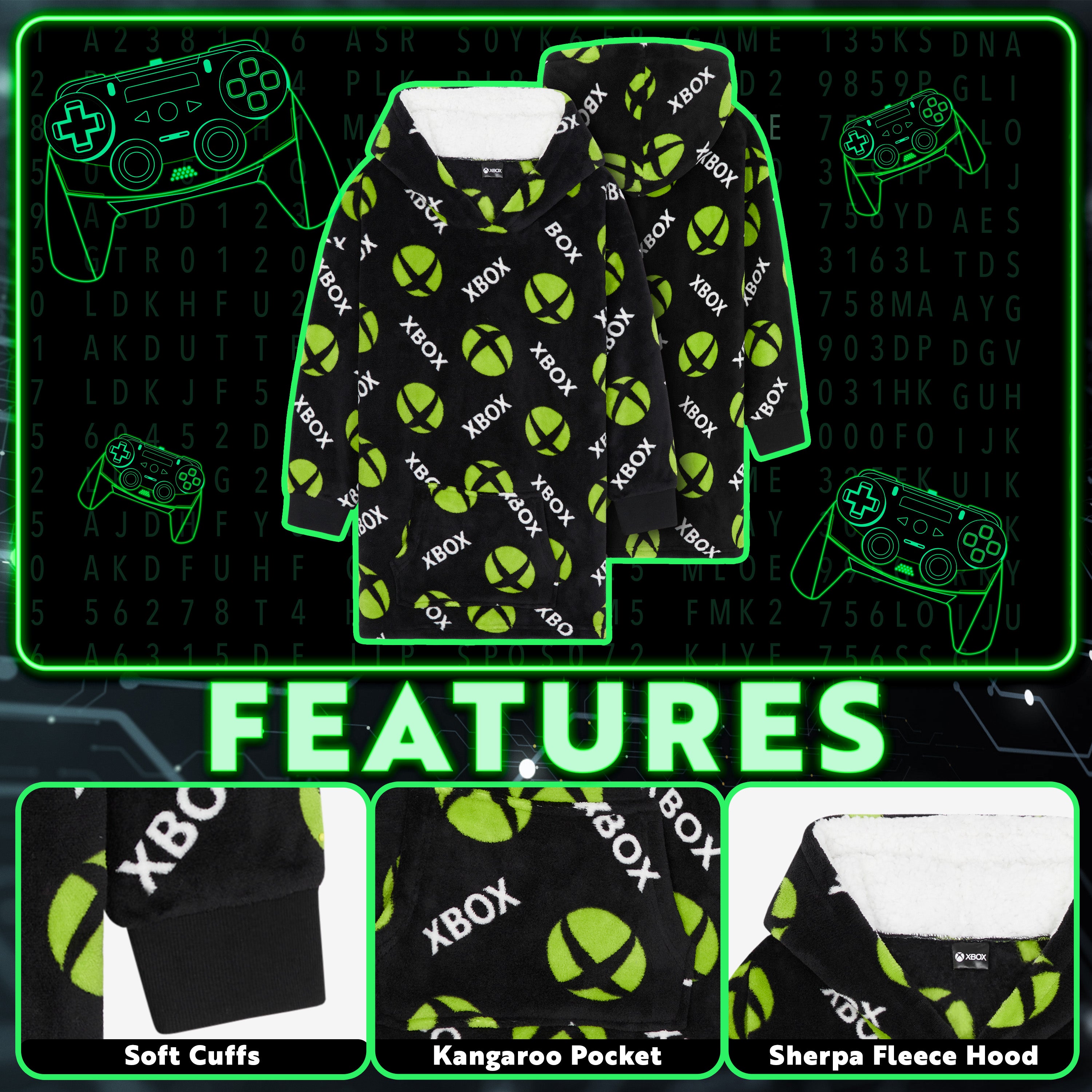 get-trend-boys-xbox-sweat-plaid-capuche-polaire-taille-unique image 3