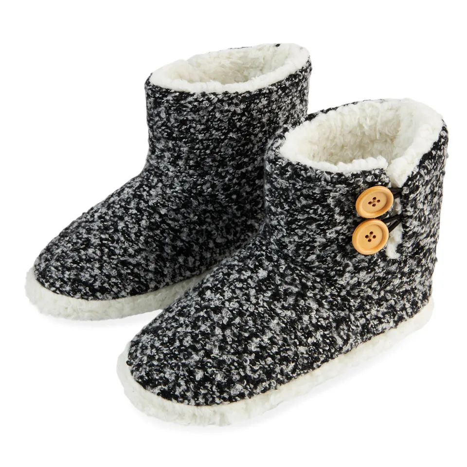 dunlop-chaussons-femme-bottines-fourr-es-noir-38-m-moire-forme image 1