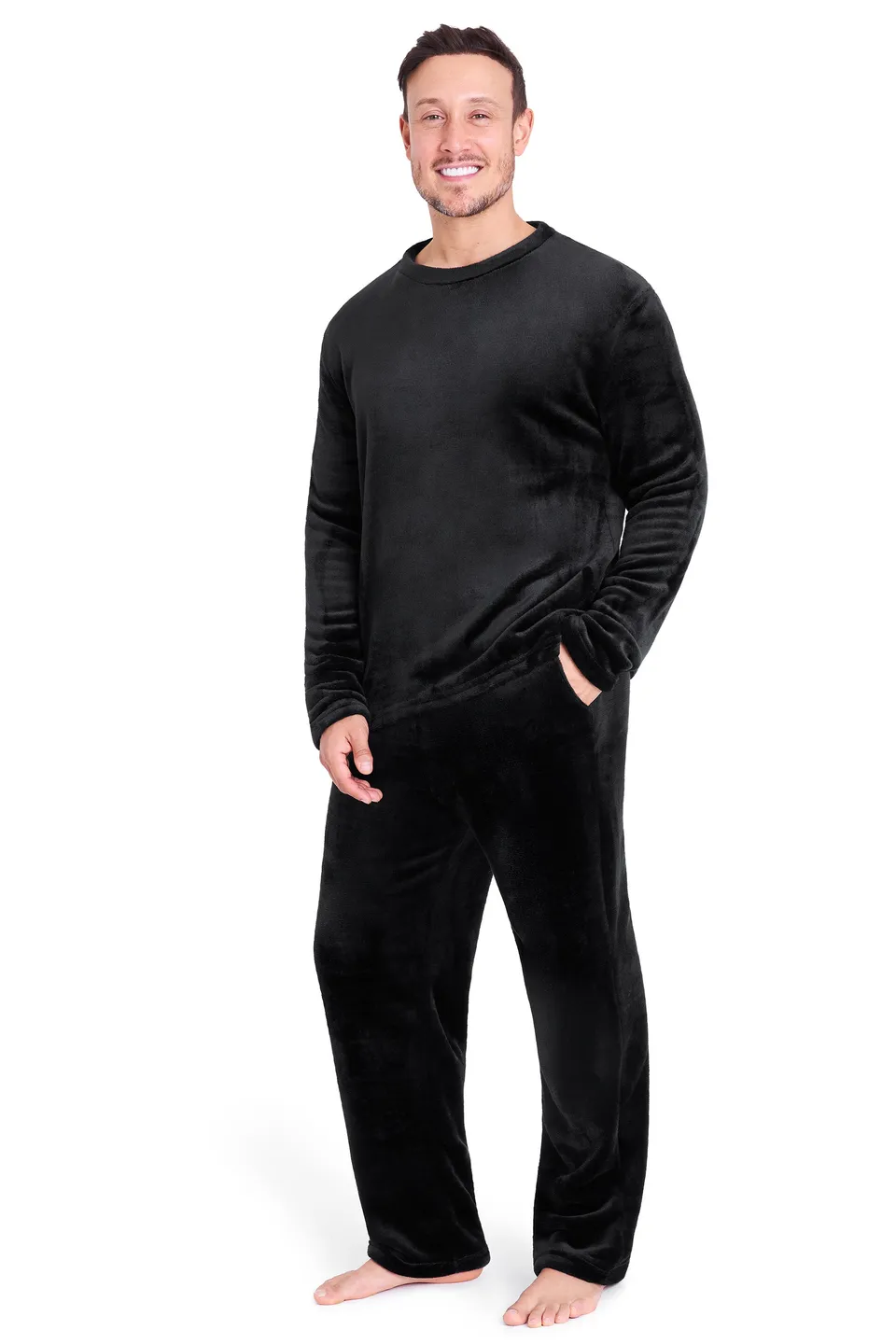 citycomfort-pyjama-homme-polaire-2-pi-ces-noir image 1
