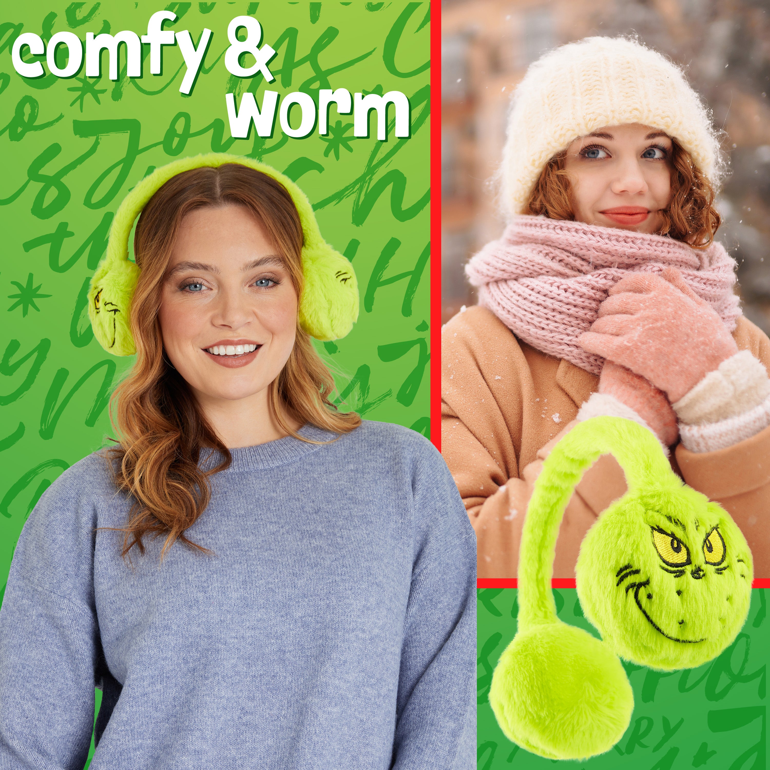 grinch-cache-oreilles-femme-peluche-verte-r-glable image 5