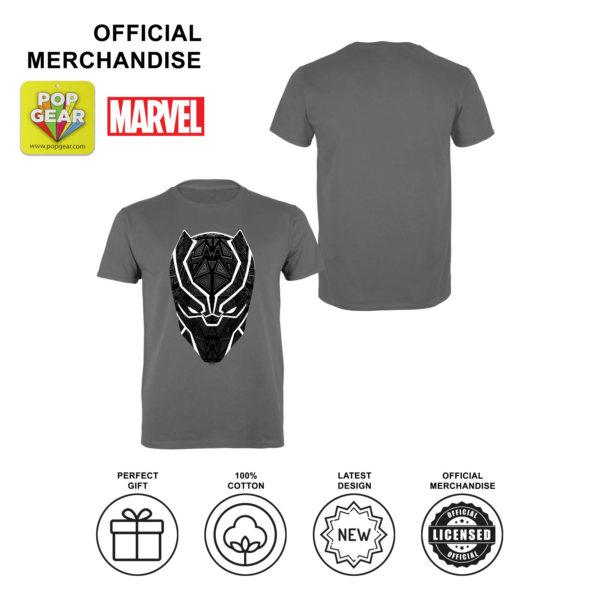 marvel-black-panther-t-challa-mask-t-shirt-homme-noir-l image 3