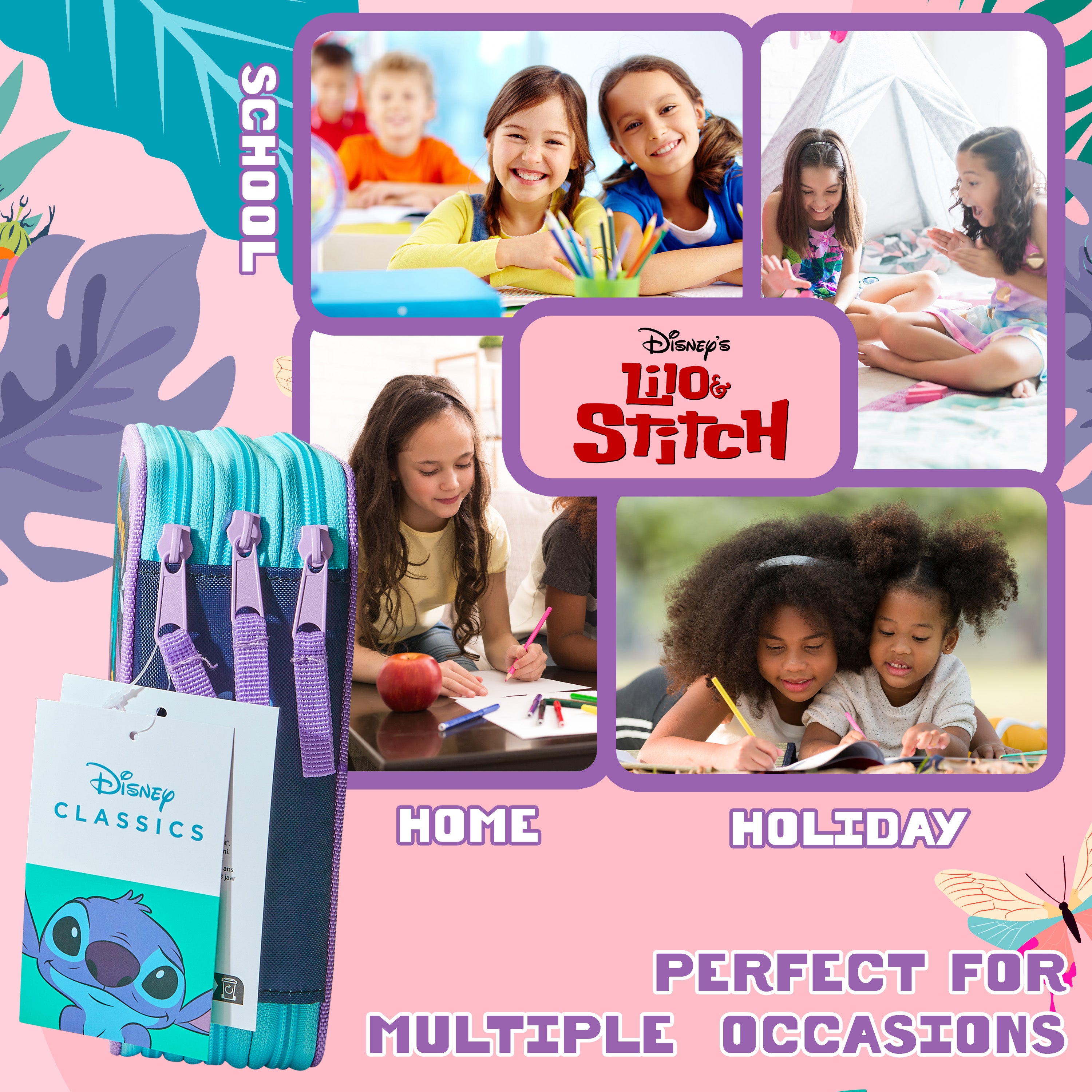 disney-stitch-trousse-garnie-triple-zip-crayons-feutres image 5