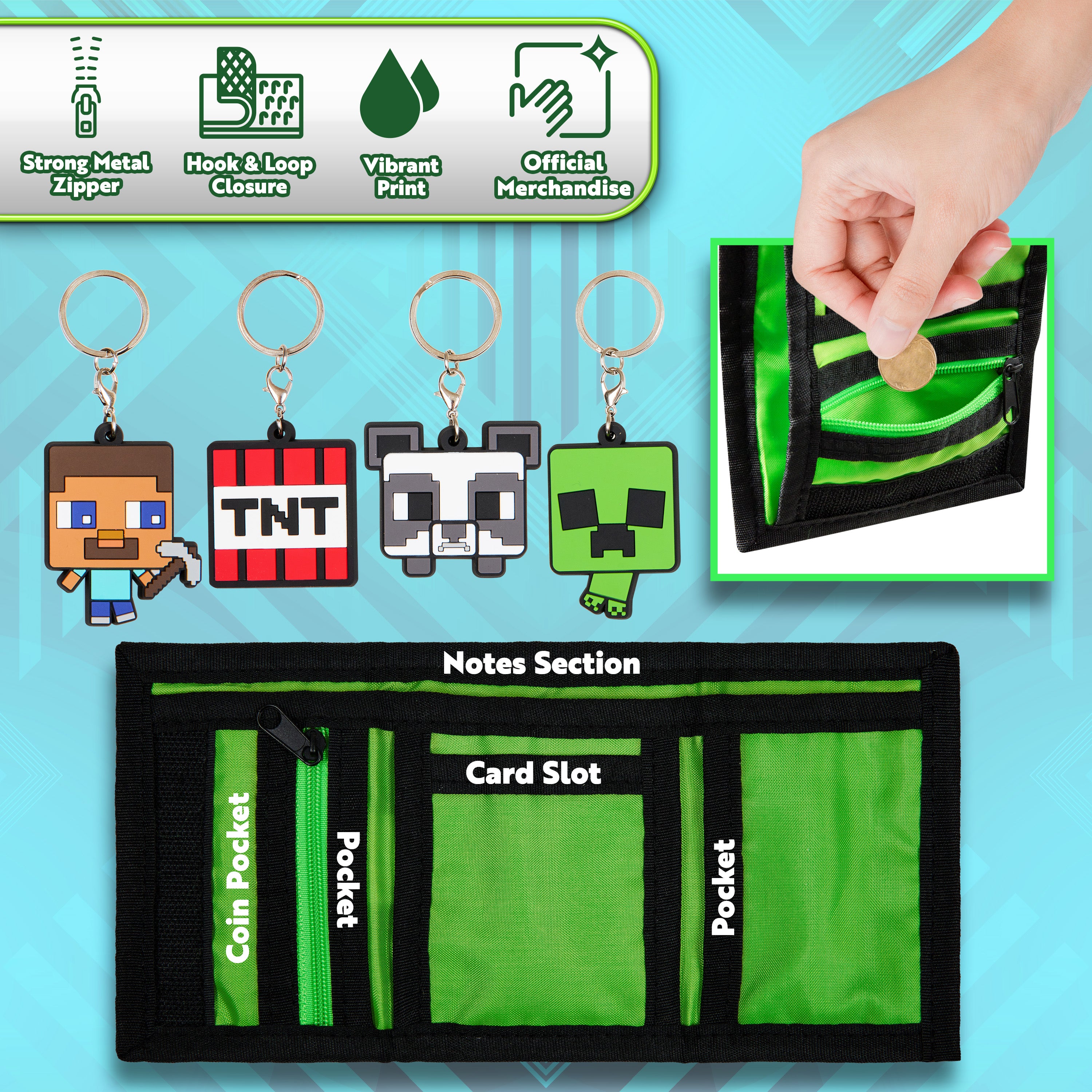 minecraft-portefeuille-gar-on-creeper-4-porte-cl-s image 4