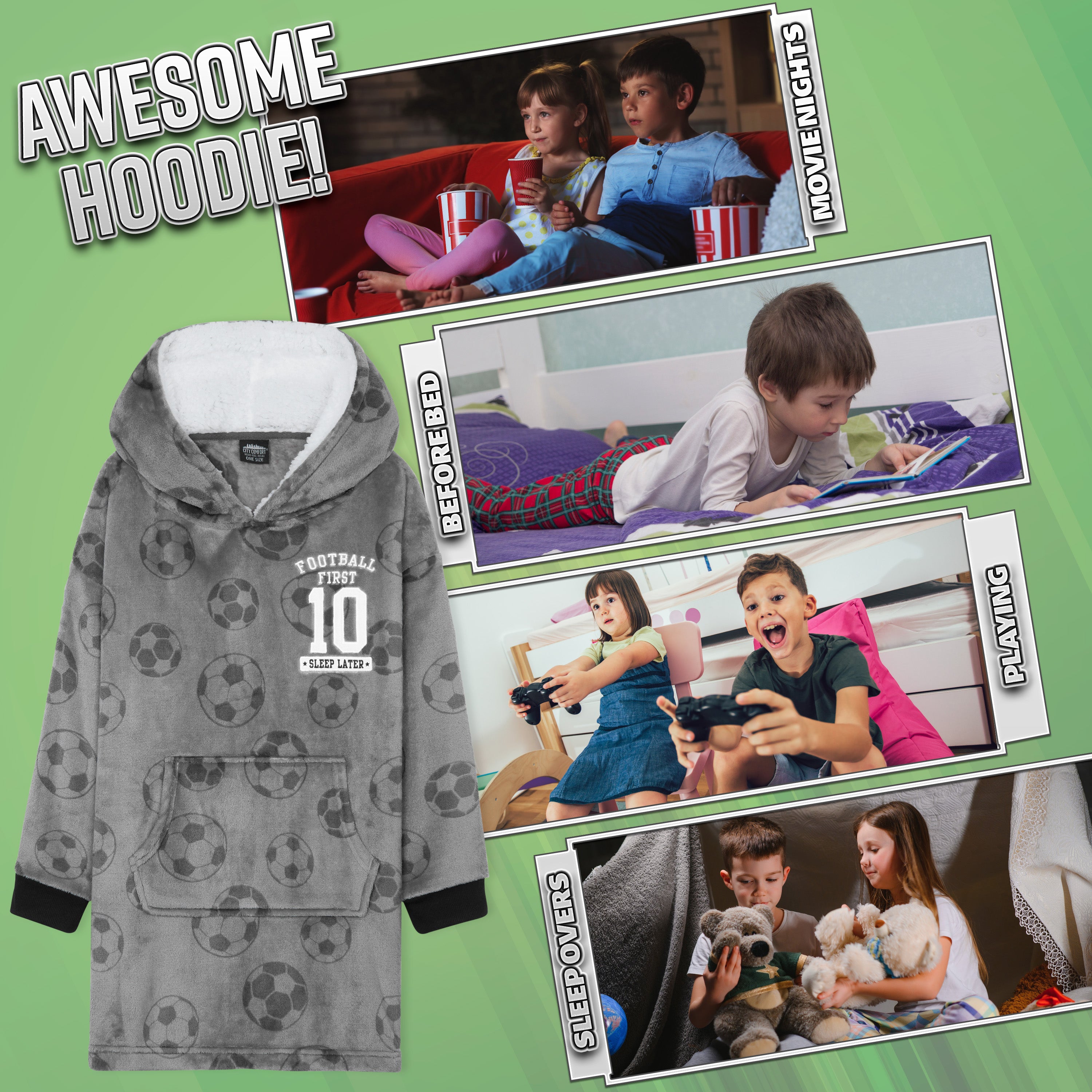 plaid-capuche-enfant-sweat-polaire-sherpa-gamer image 5