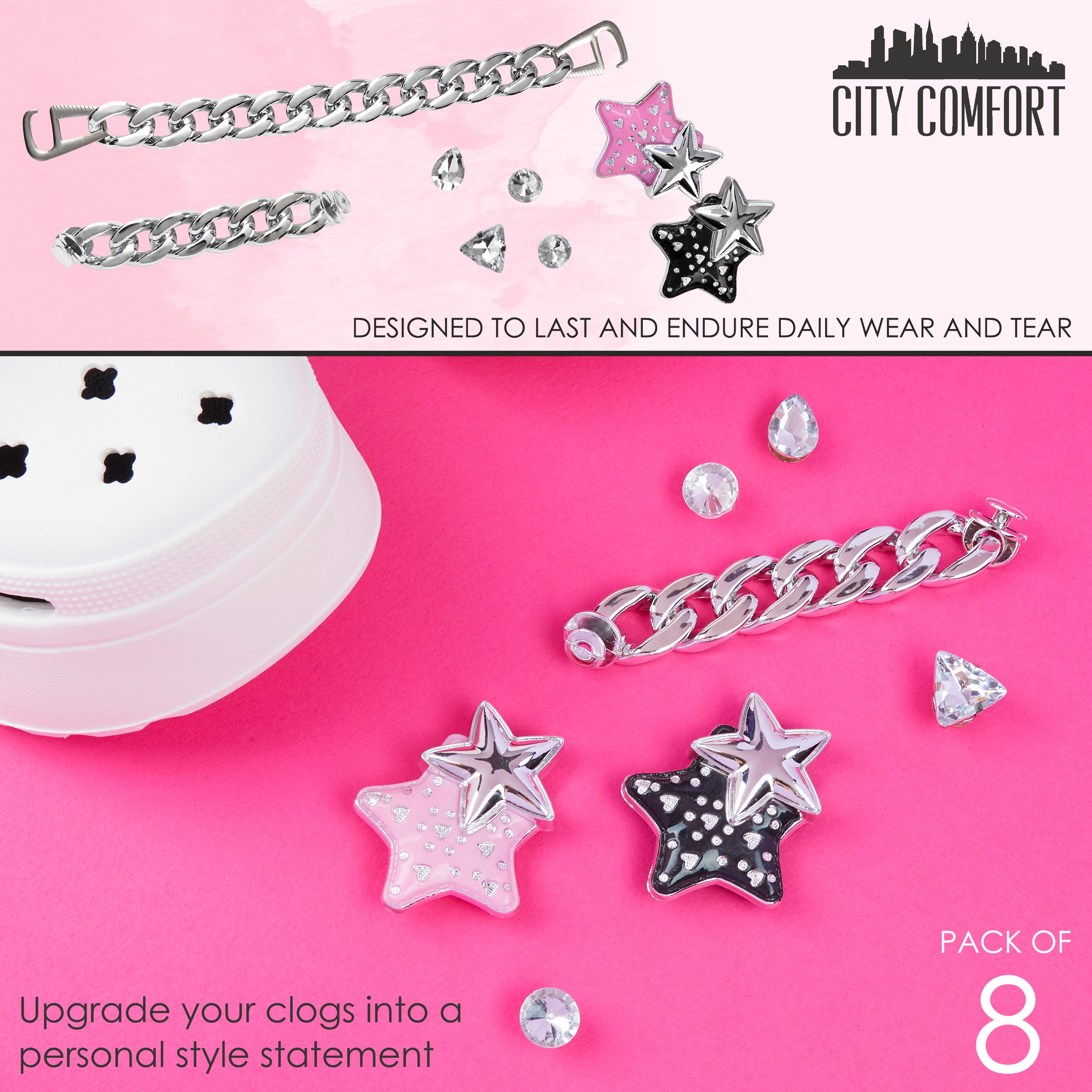 citycomfort-charms-sabot-argent-multi-d-co-chaussure image 6