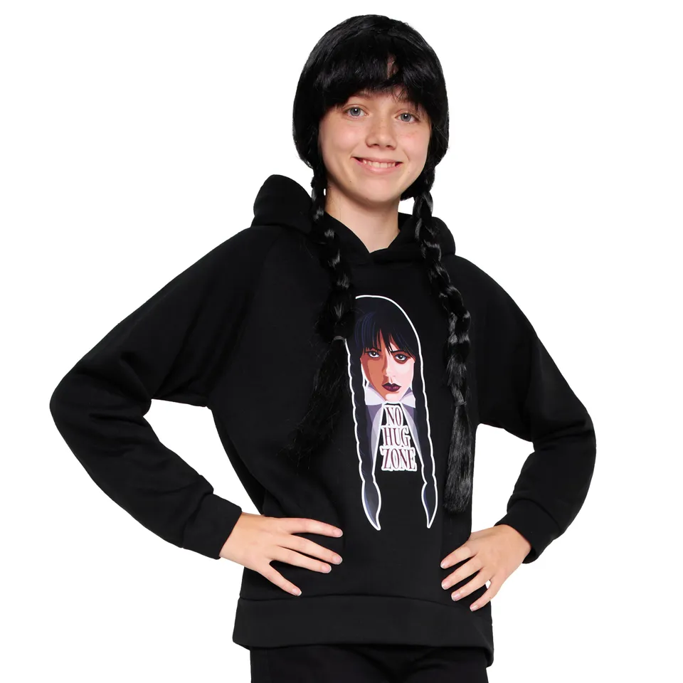 get-trend-wednesday-sweat-capuche-fille-hug-zone-noir image 1