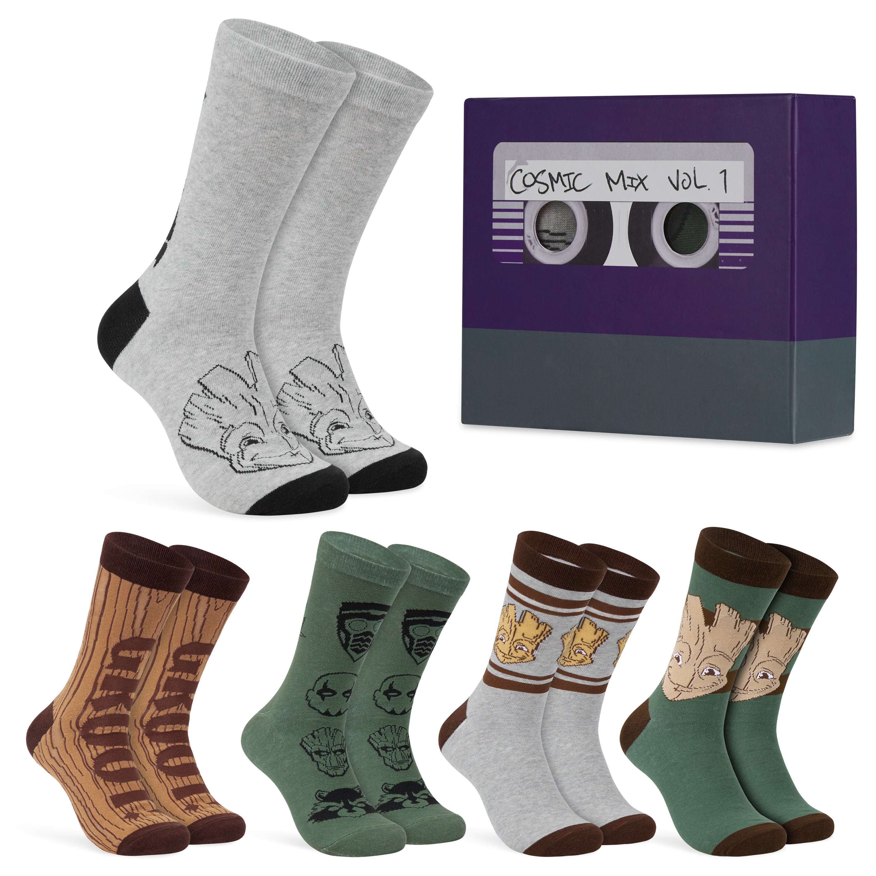 get-trend-men-chaussettes-homme-marvel-groot-x5-coton image 1