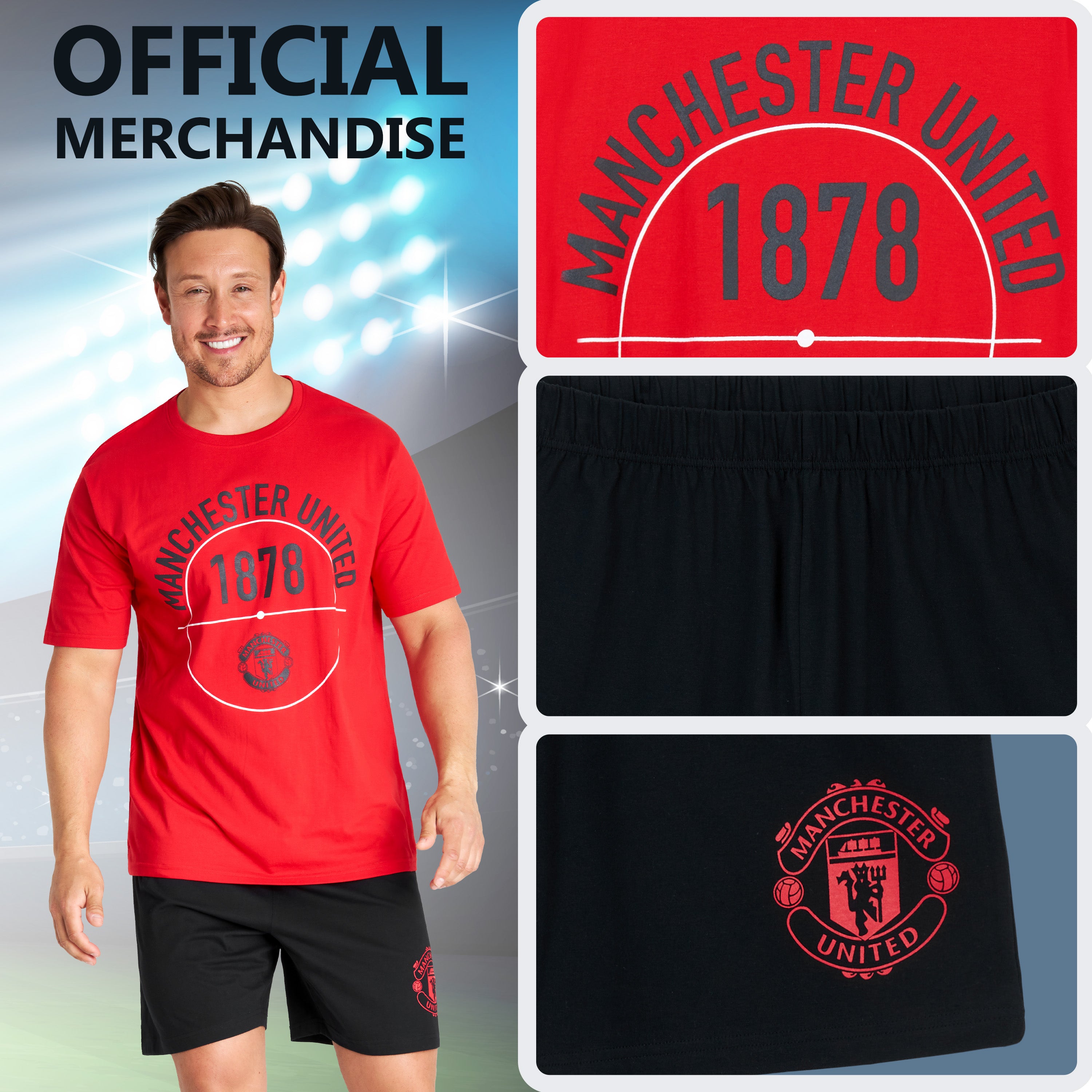 manchester-united-pyjama-homme-court-coton-taille-m image 5