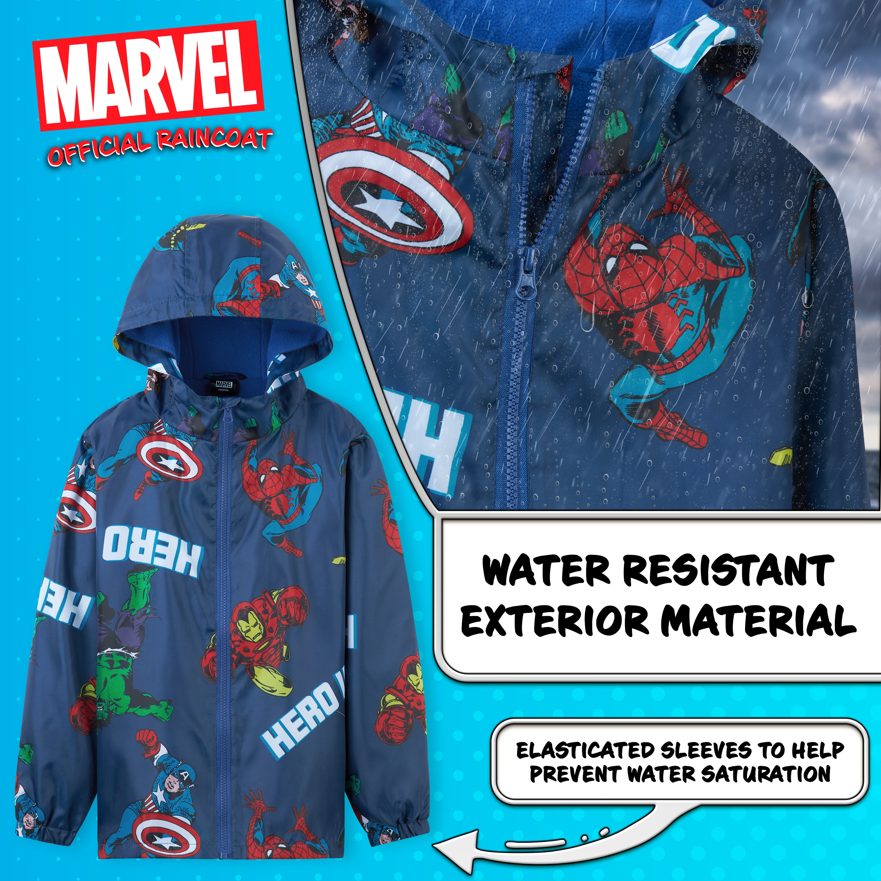 marvel-veste-pluie-gar-on-avengers-7-8-ans-capuche image 3