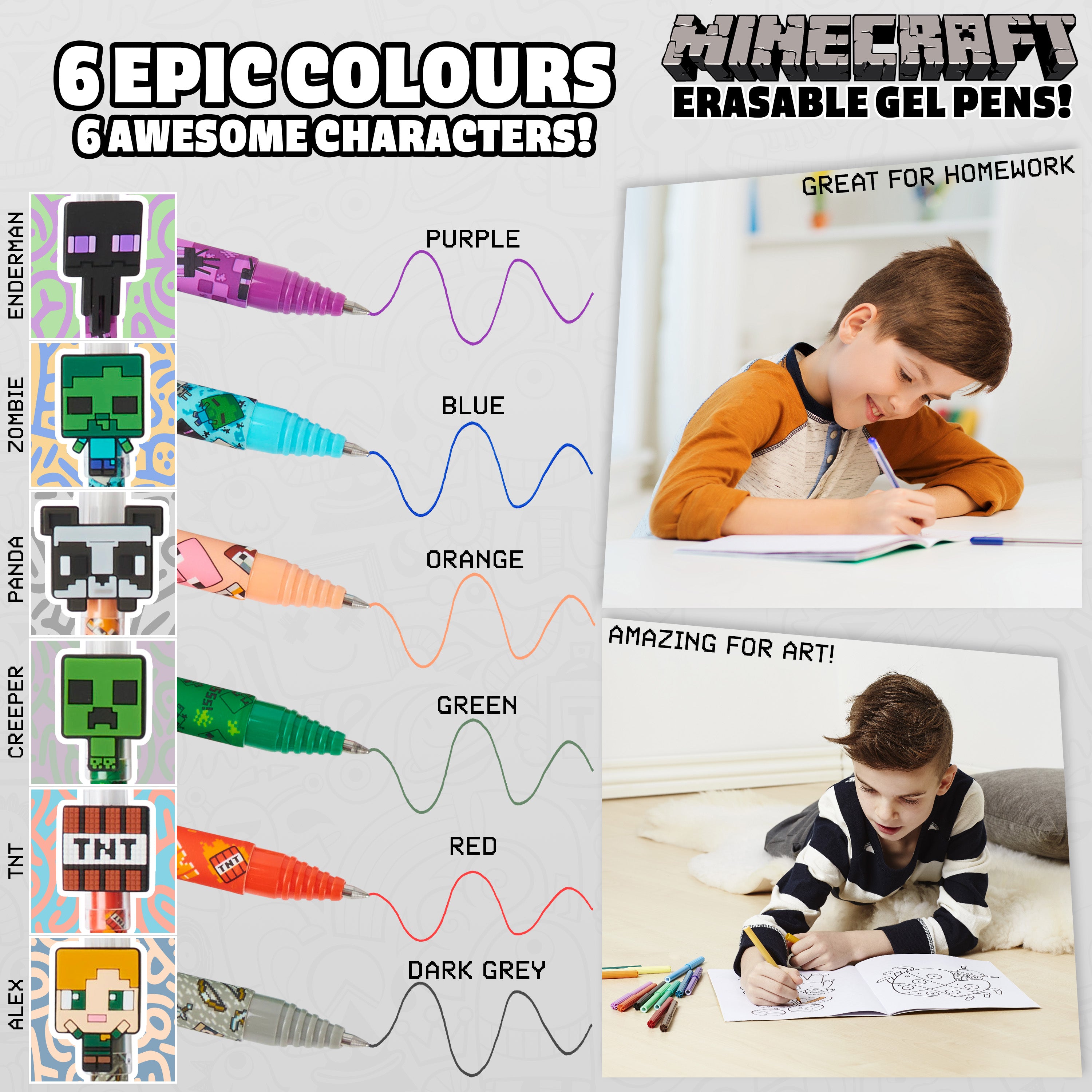 minecraft-lot-6-stylos-gel-effa-ables-couleur image 3