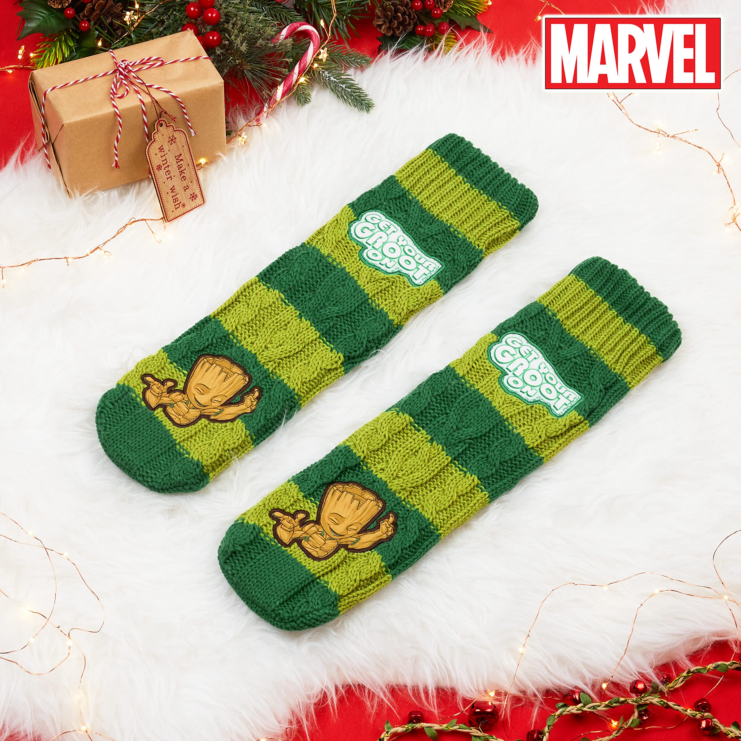 marvel-chaussettes-homme-vert-38-44-sherpa-antid-rapant image 2
