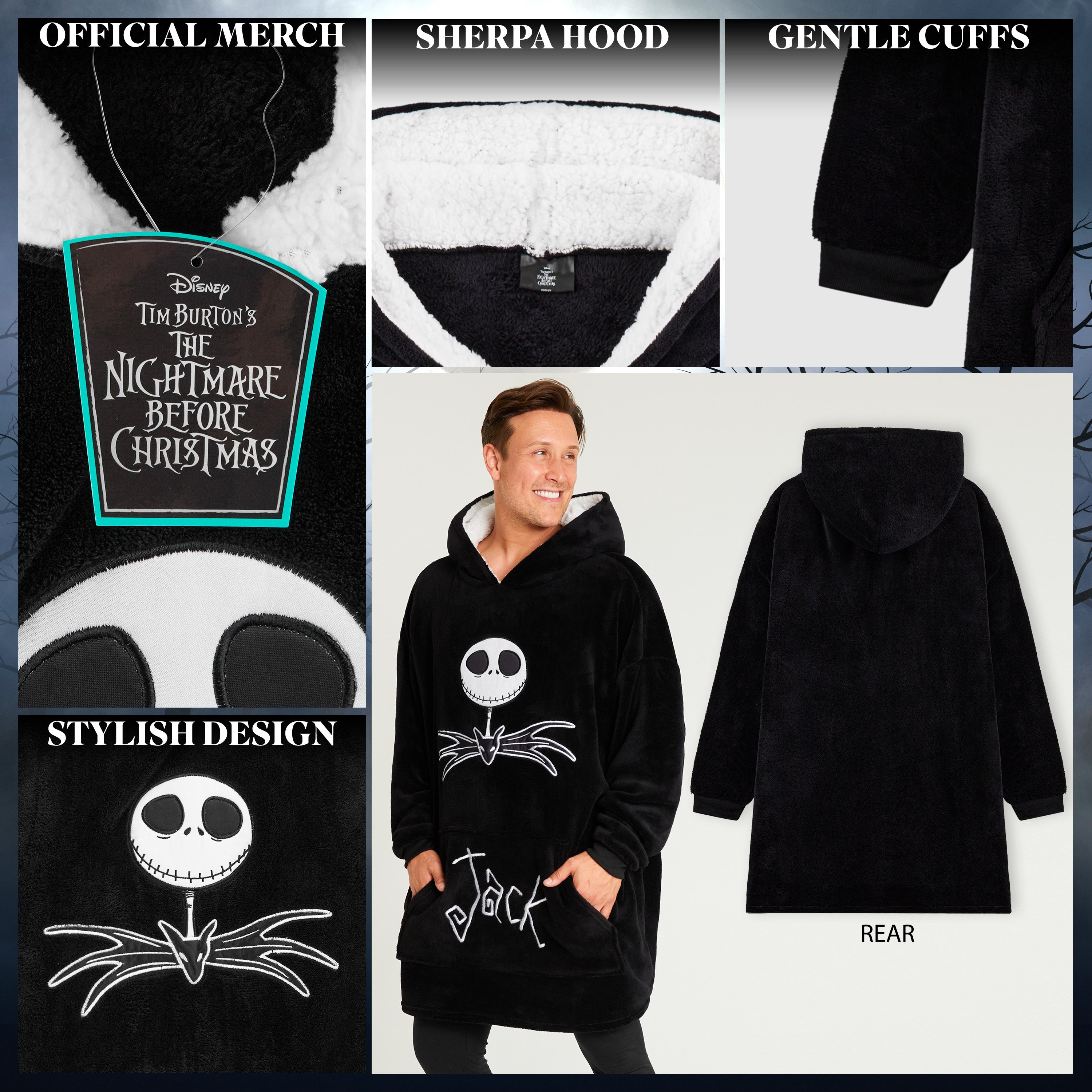 disney-jack-skellington-sweat-plaid-oversize-capuche-sherpa image 4