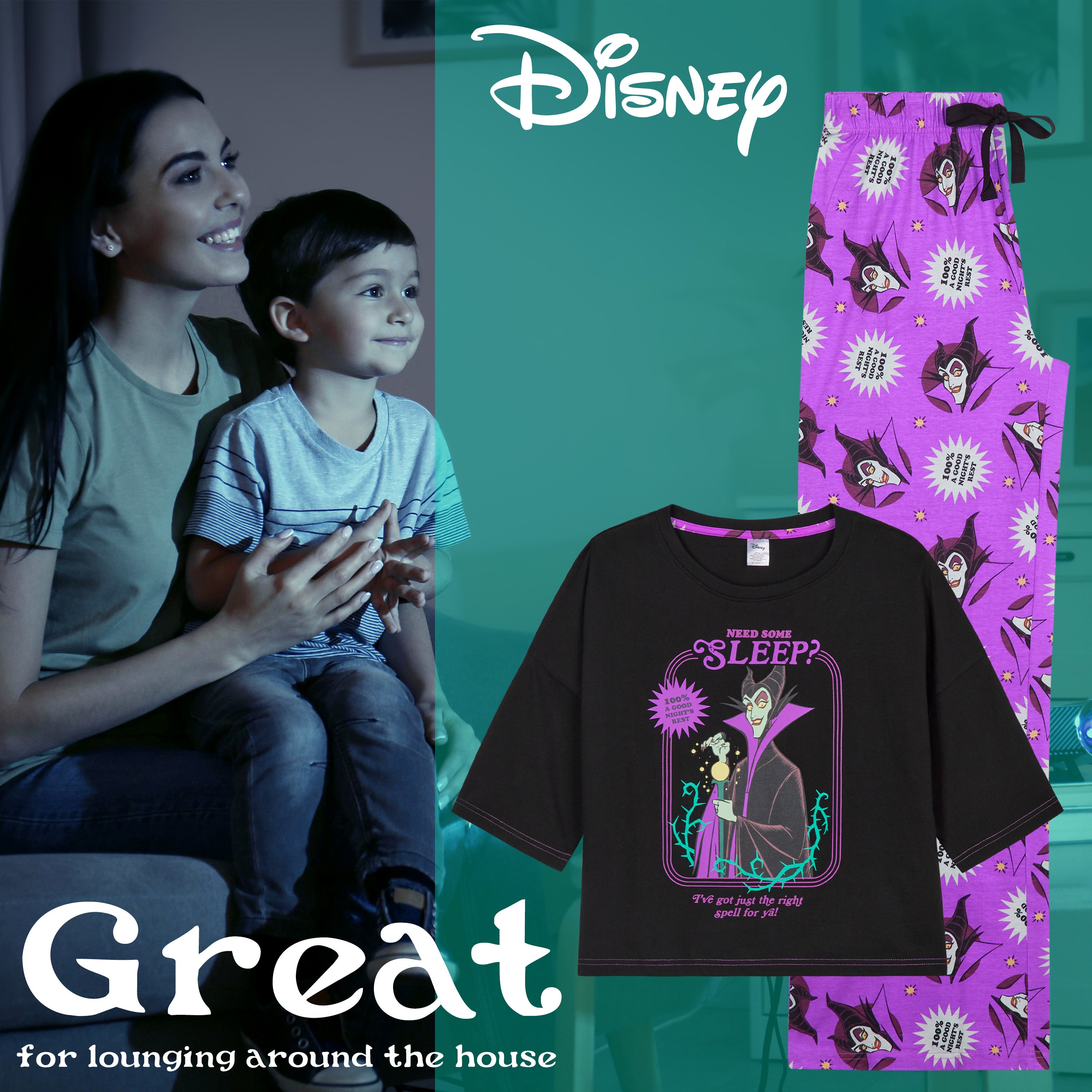 get-trend-disney-pyjama-femme-long-coton-m-chantes image 5