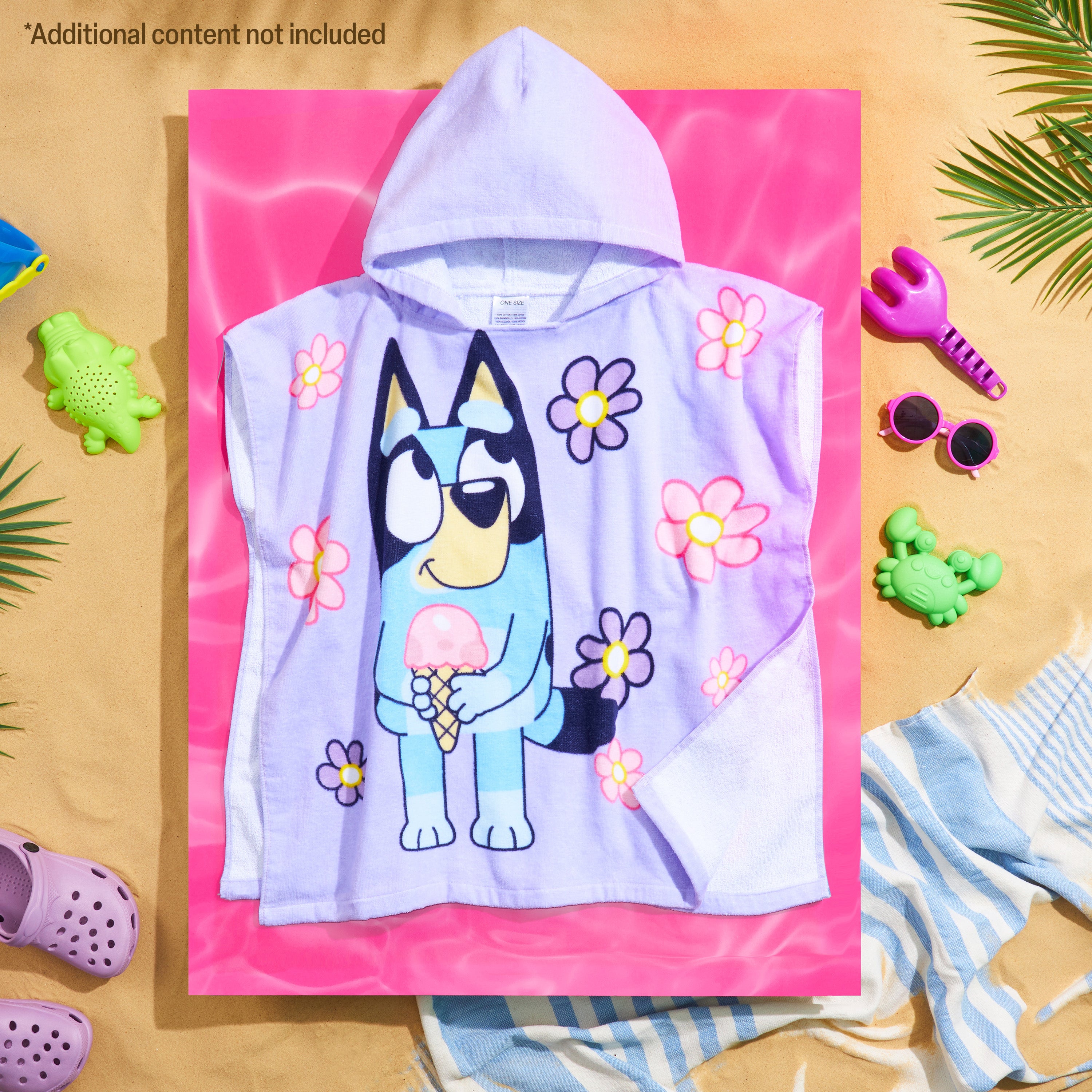 bluey-poncho-de-bain-enfant-violet-coton-3-8-ans-capuche image 5