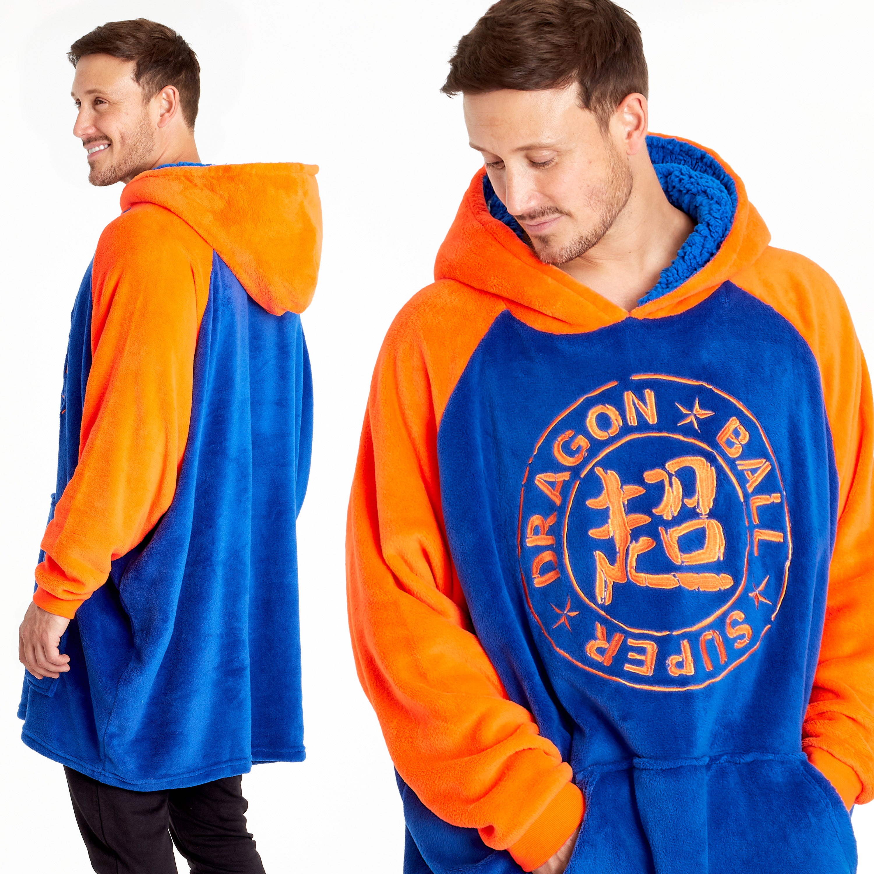 dragon-ball-z-plaid-capuche-homme-oversize-bleu-orange image 5