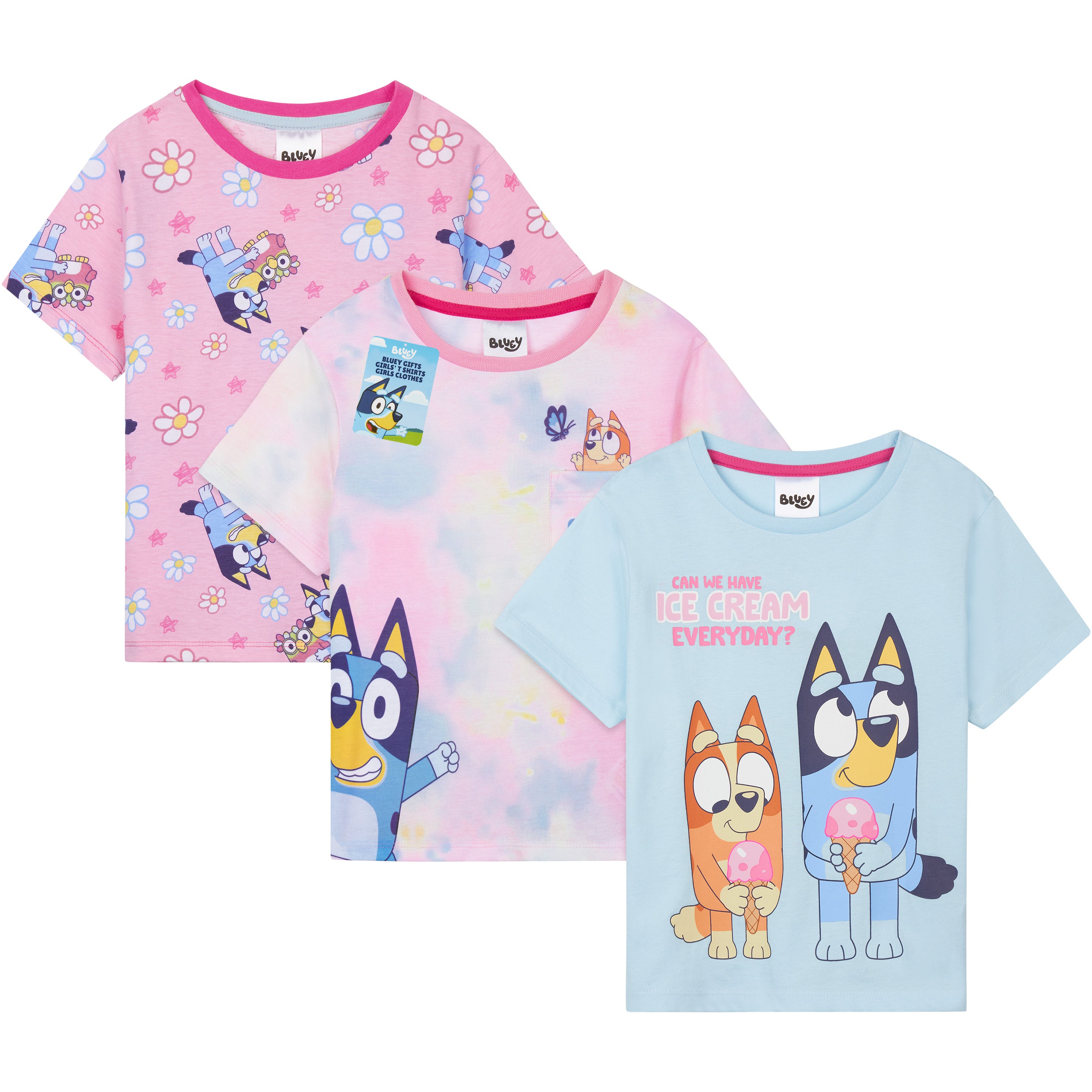 get-trend-men-bluey-lot-3-t-shirts-enfant-tailles-2-8-ans image 1