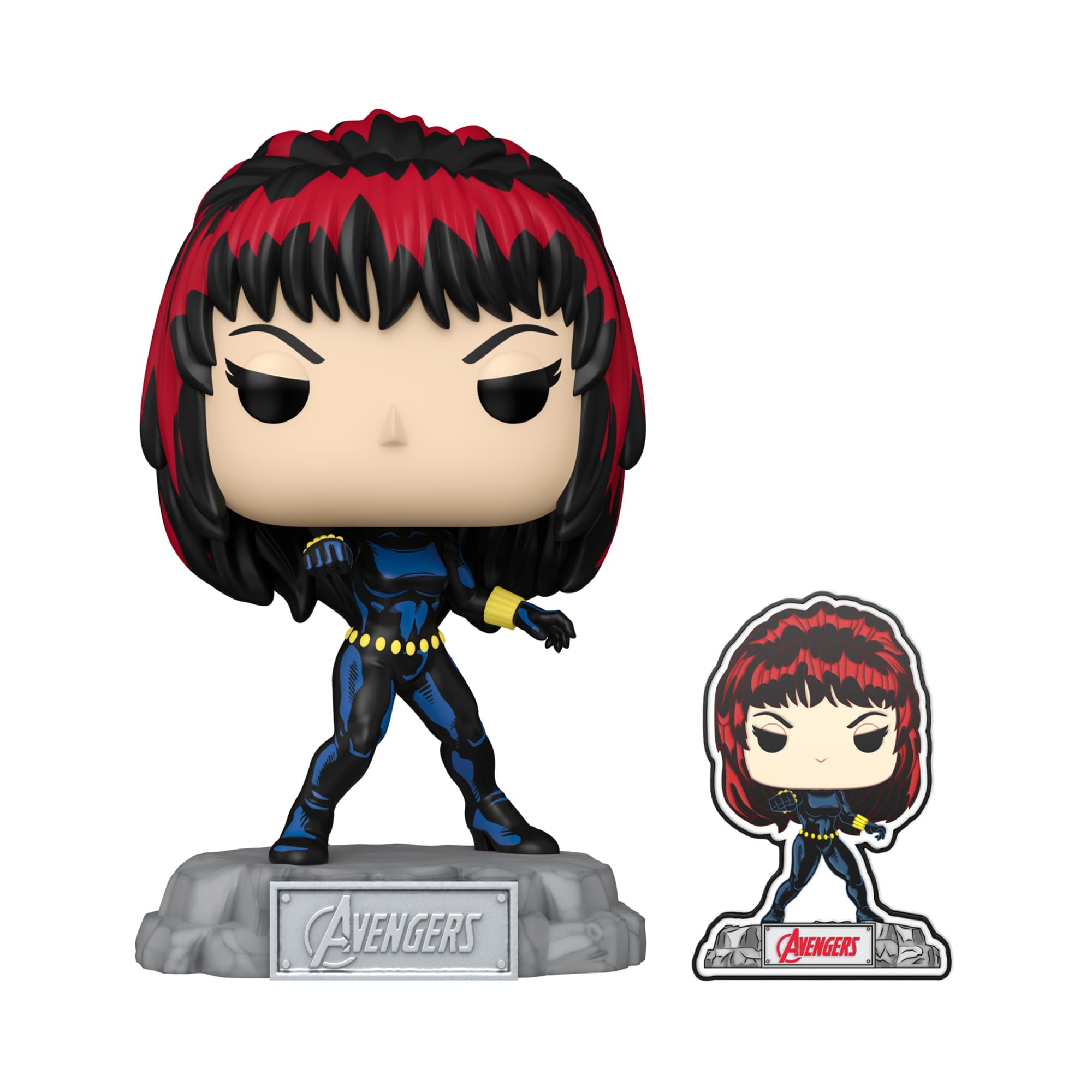 funko-pop-a60-comic-figurine-black-widow-avec-pin-9-5-cm image 2