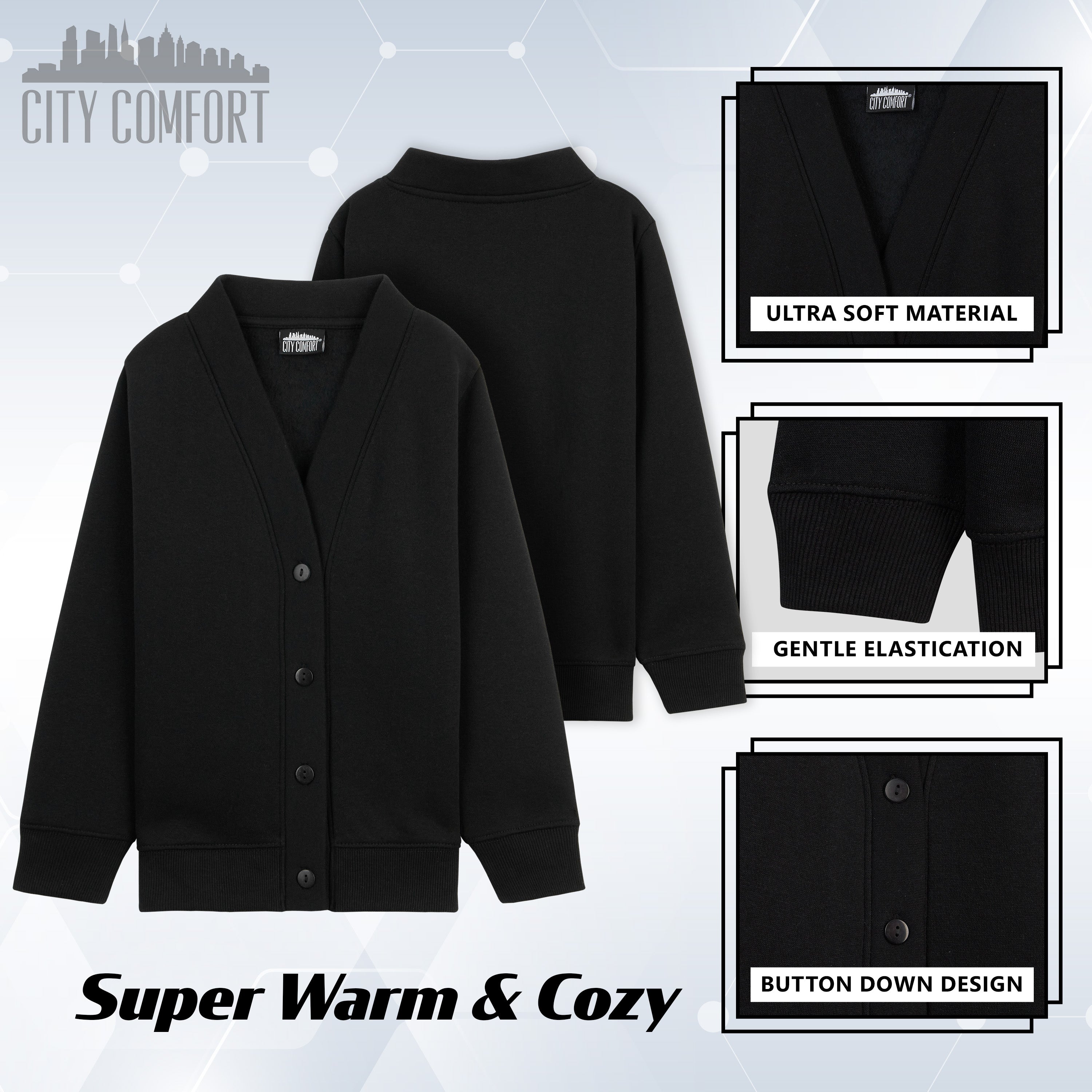 citycomfort-lot-2-cardigans-cole-enfant-noir-coton-7-8-ans image 5