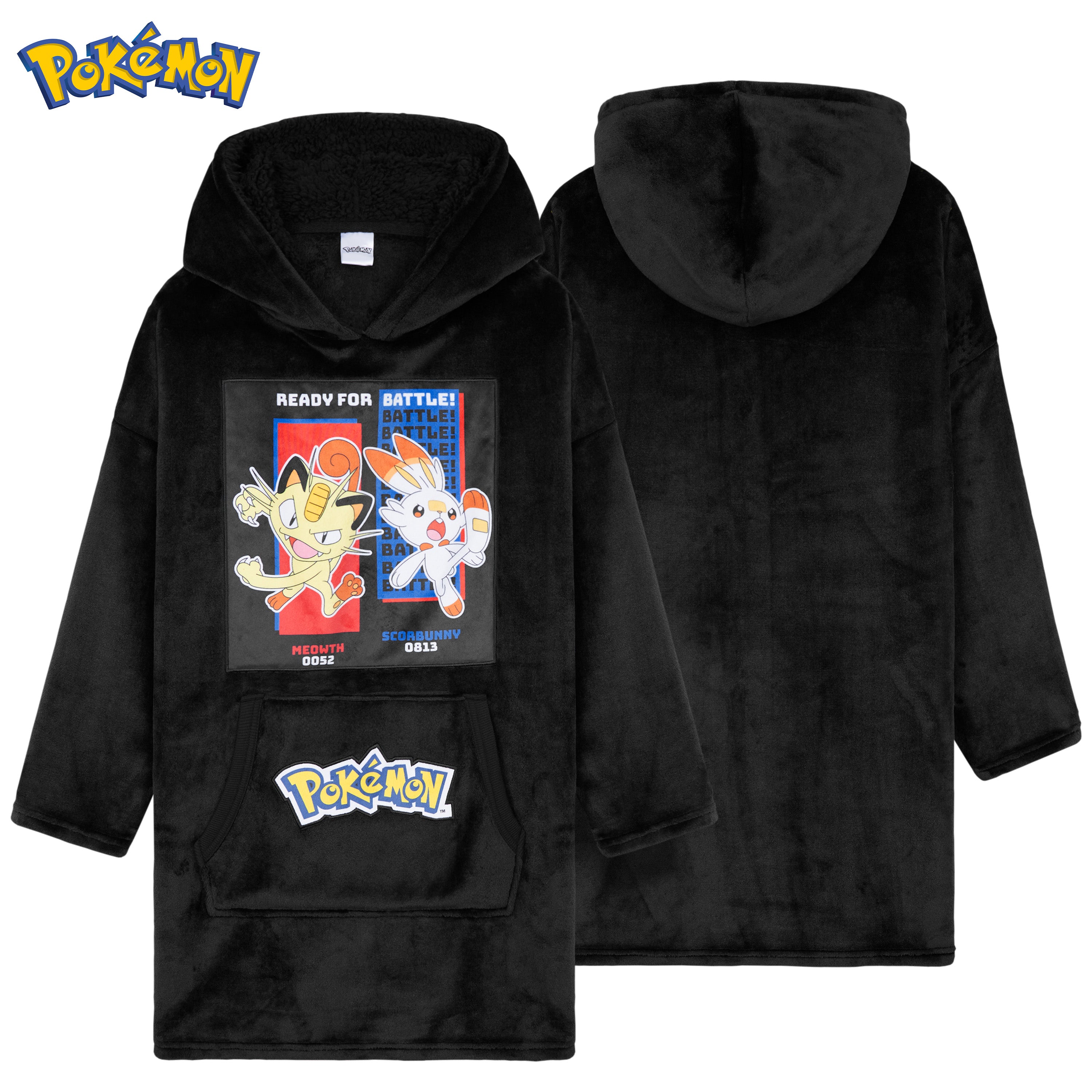 get-trend-boys-sweat-pok-mon-meowth-scorbunny-noir-enfant image 4
