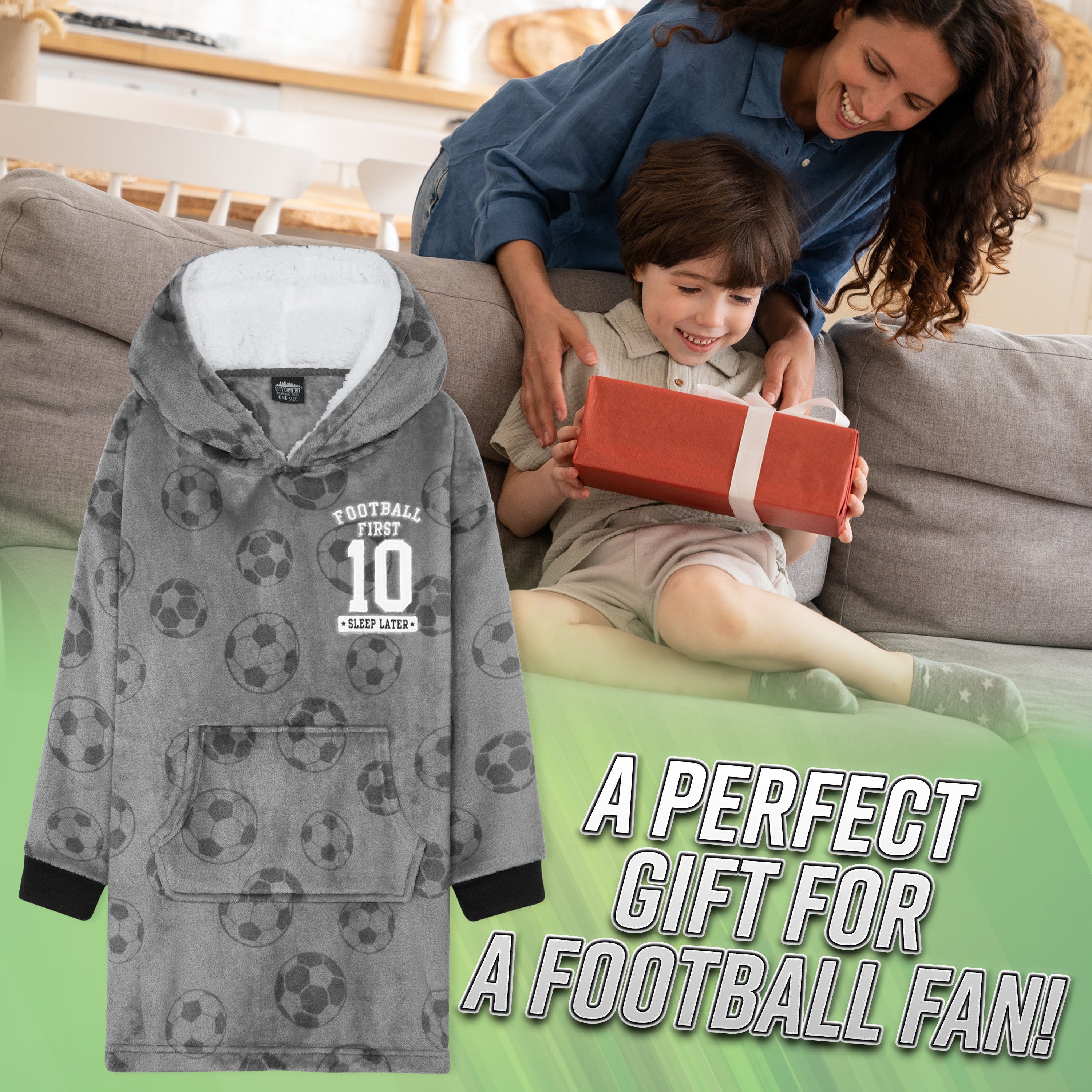 plaid-capuche-enfant-sweat-polaire-sherpa-gamer image 2