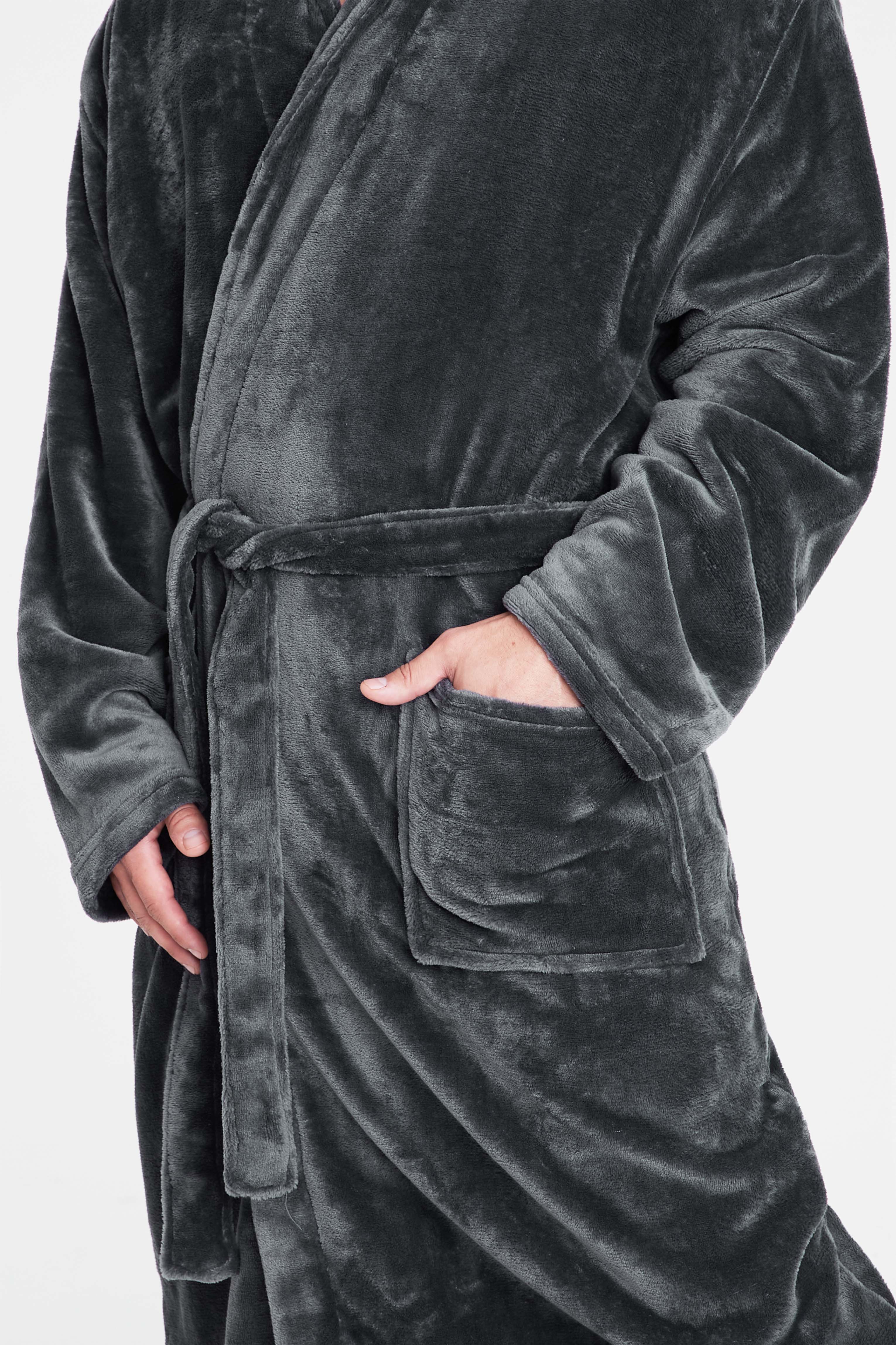 get-trend-peignoir-homme-capuche-polaire-doux-poches image 5