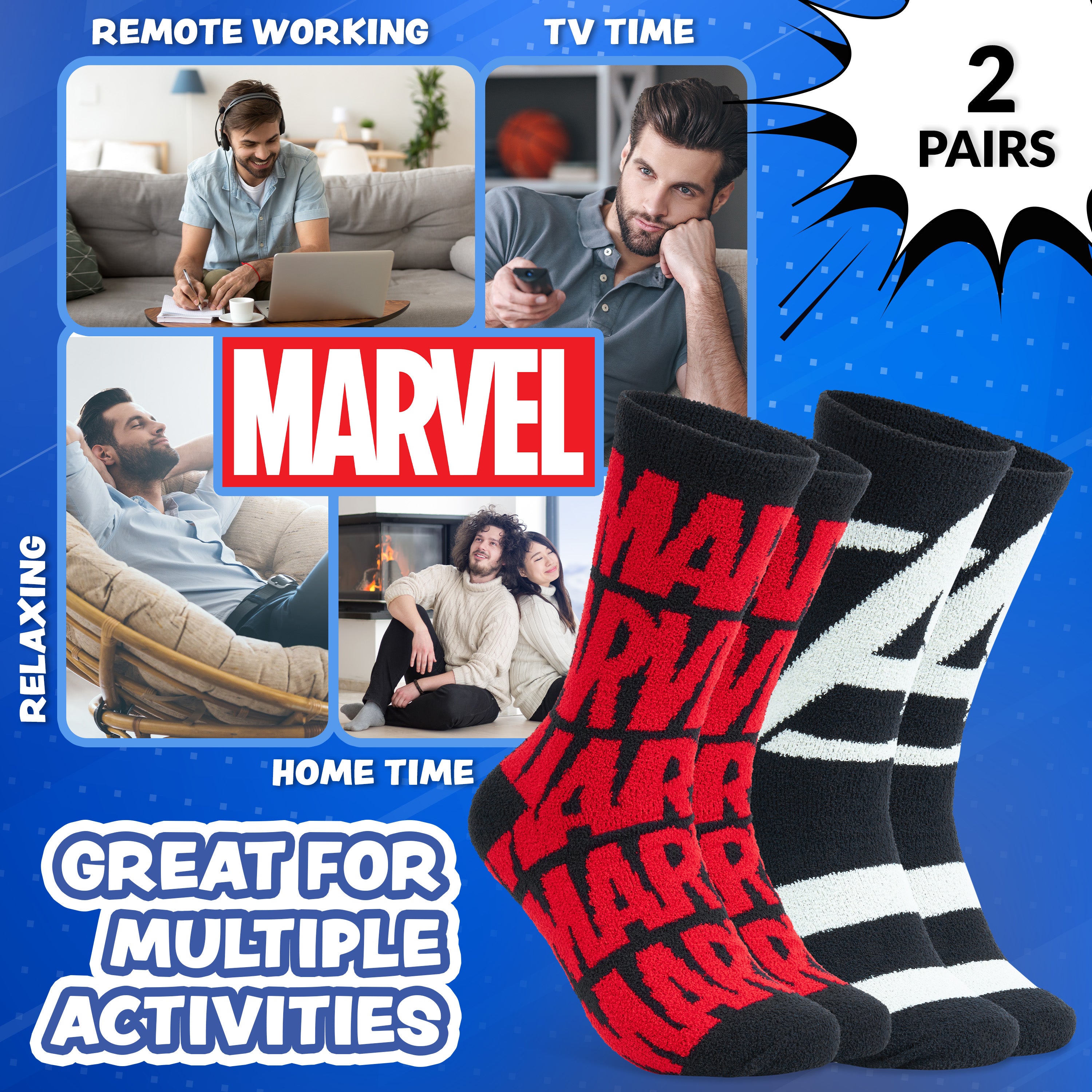marvel-chaussettes-pilou-homme-avengers-antislip-lot-2 image 6