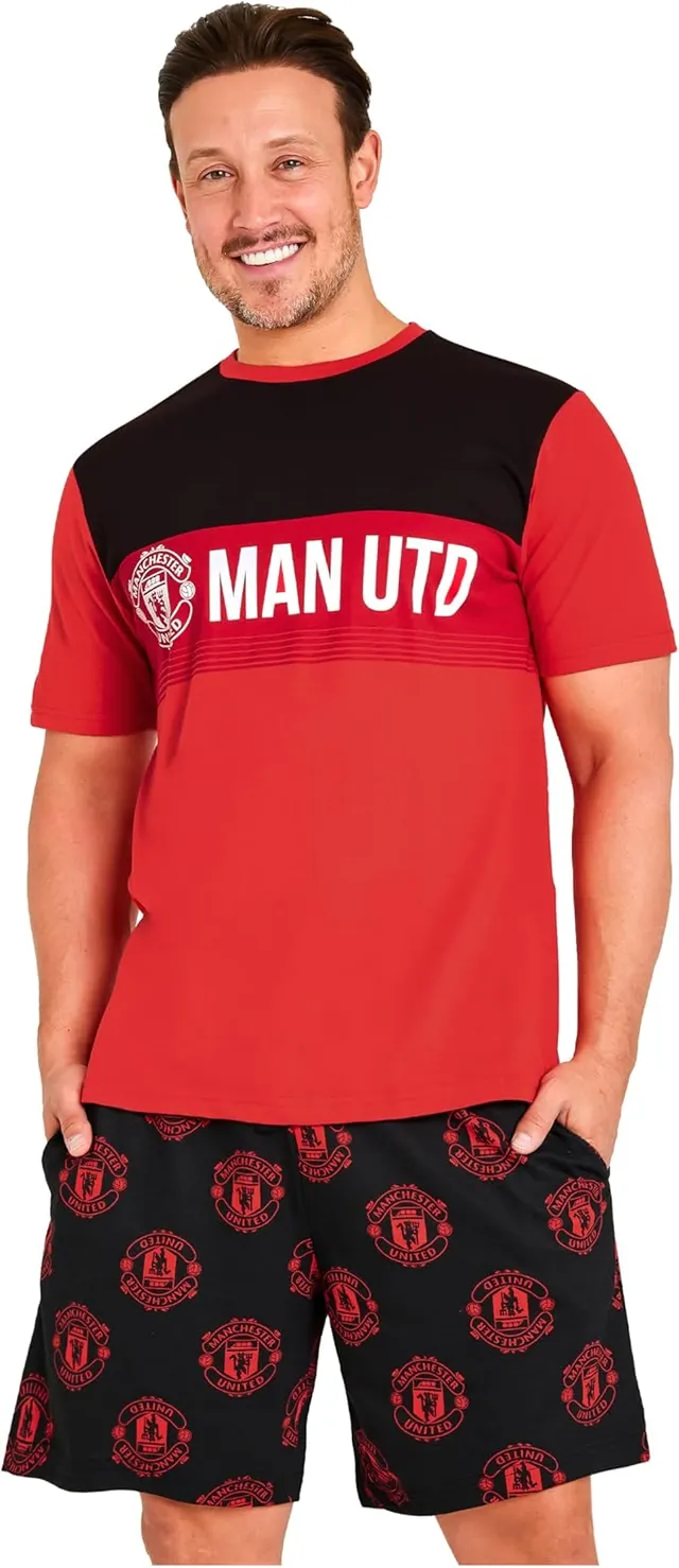 manchester-united-pyjama-homme-short-taille-l-respirant image 1