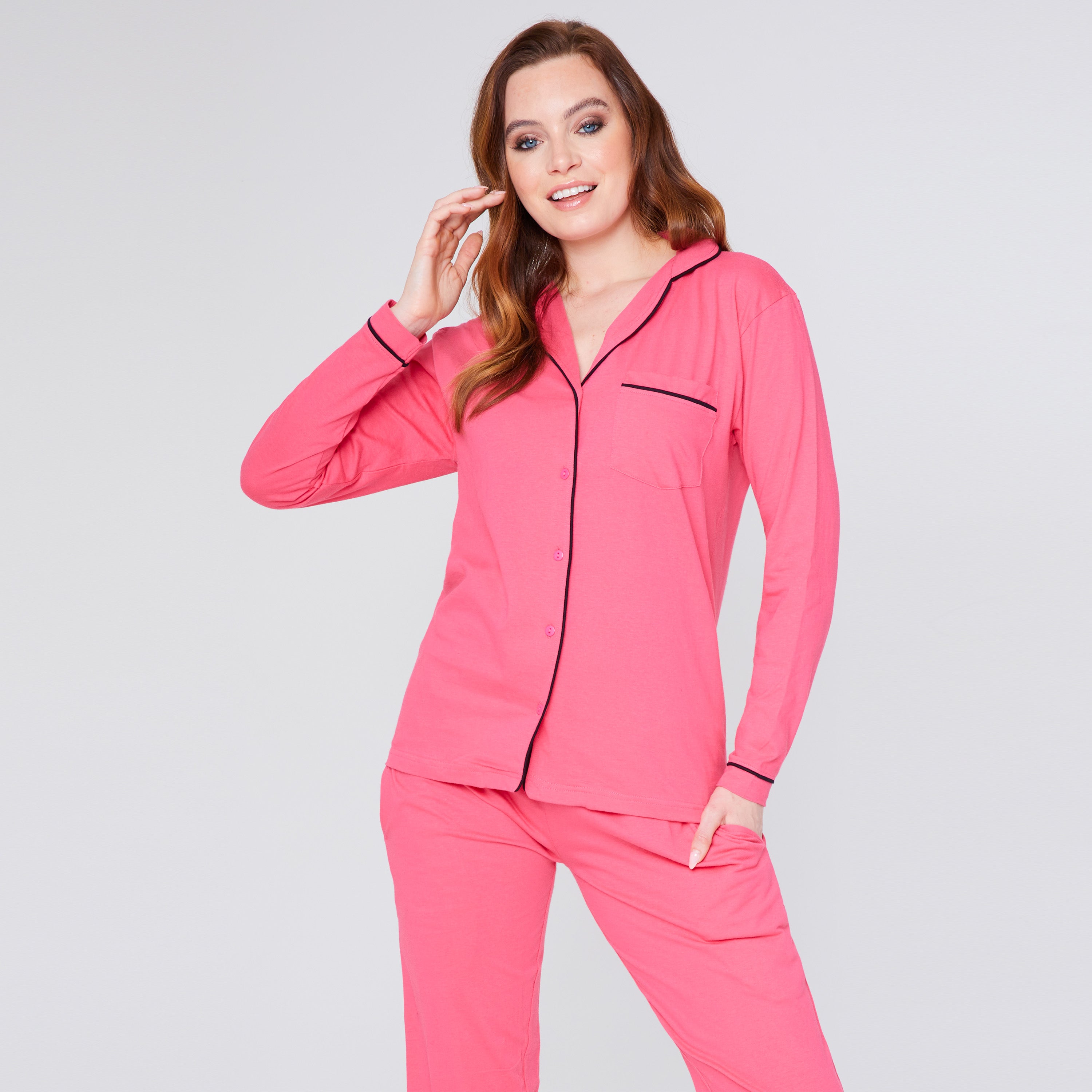 get-trend-women-pyjama-femme-coton-rose-taille-m image 5