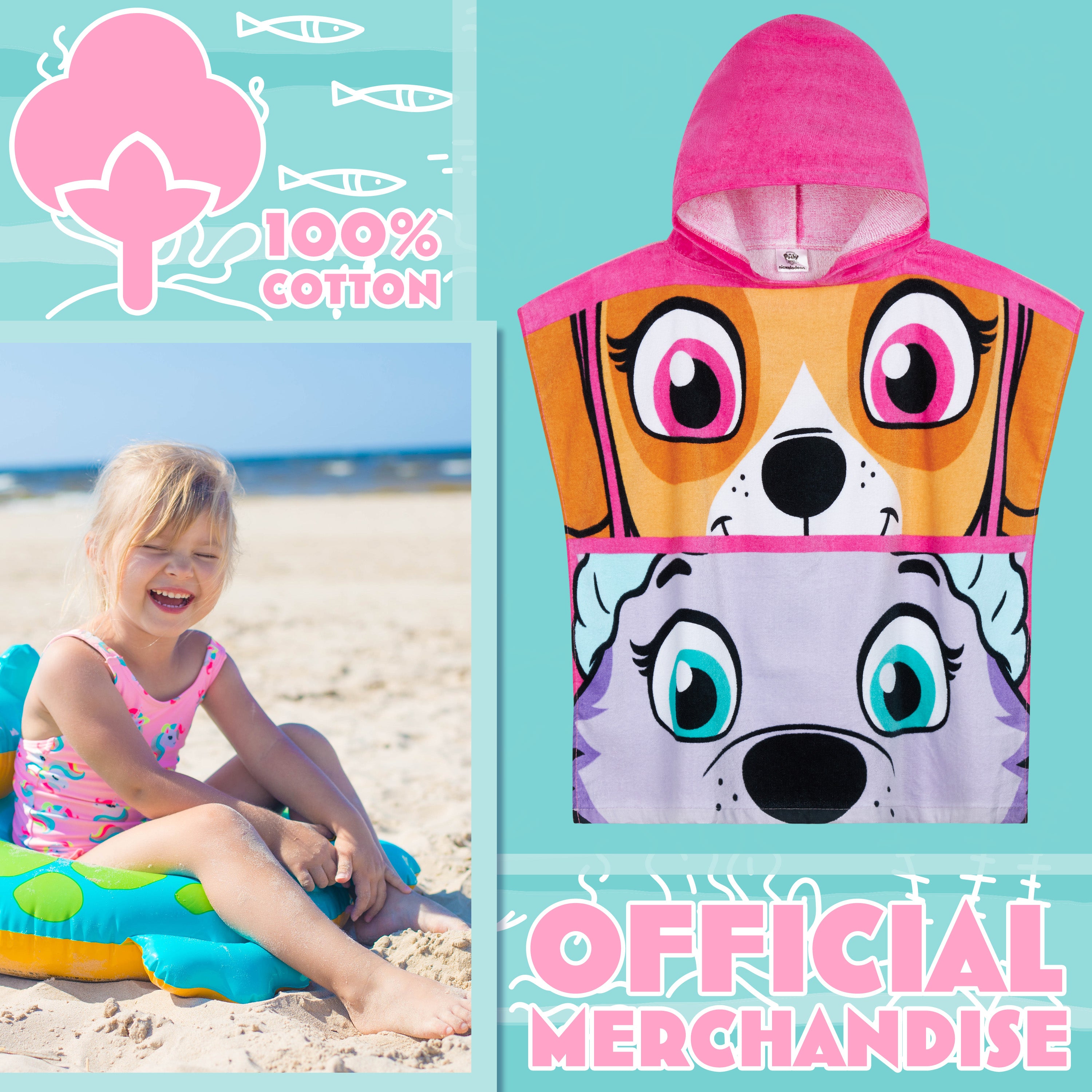 get-trend-pat-patrouille-serviette-capuche-enfant-rose-2-6-ans image 3