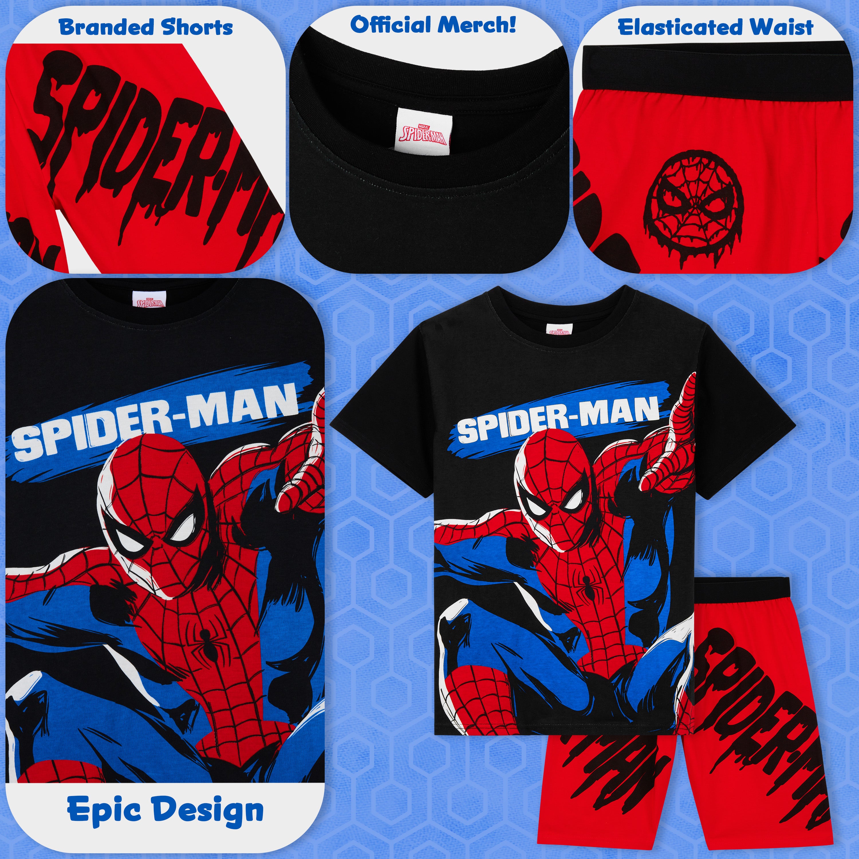 marvel-spiderman-pyjama-court-gar-on-t-shirt-short image 5