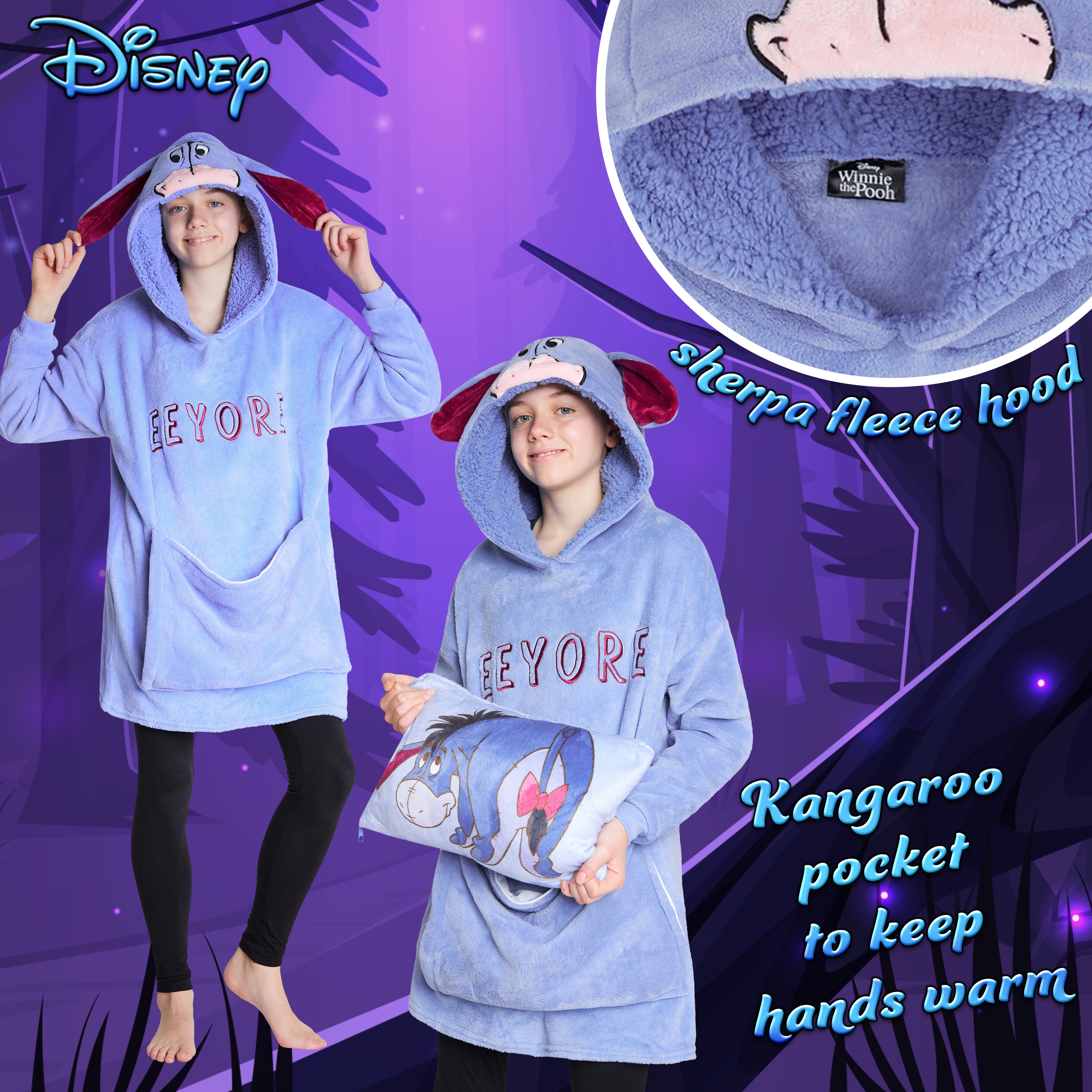 disney-sweat-plaid-enfant-bourriquet-bleu-2-en-1-oreiller image 5
