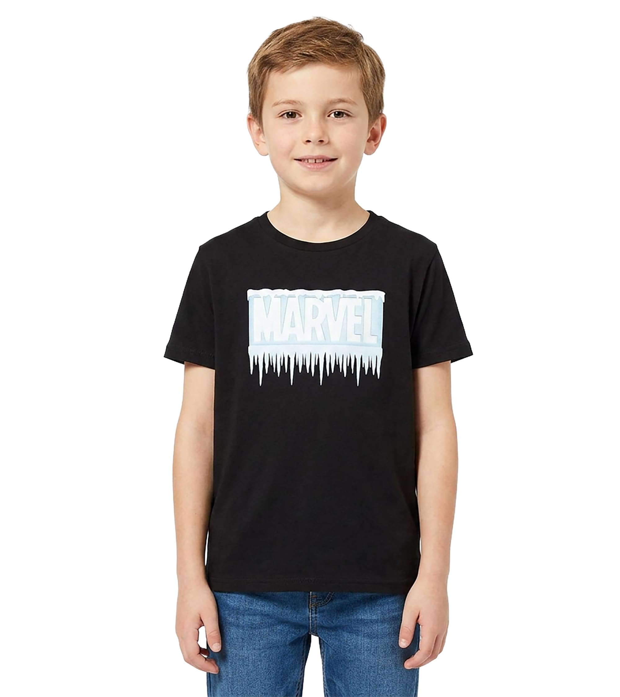 marvel-t-shirt-gar-on-12-ans-noir-coton-super-h-ros image 1