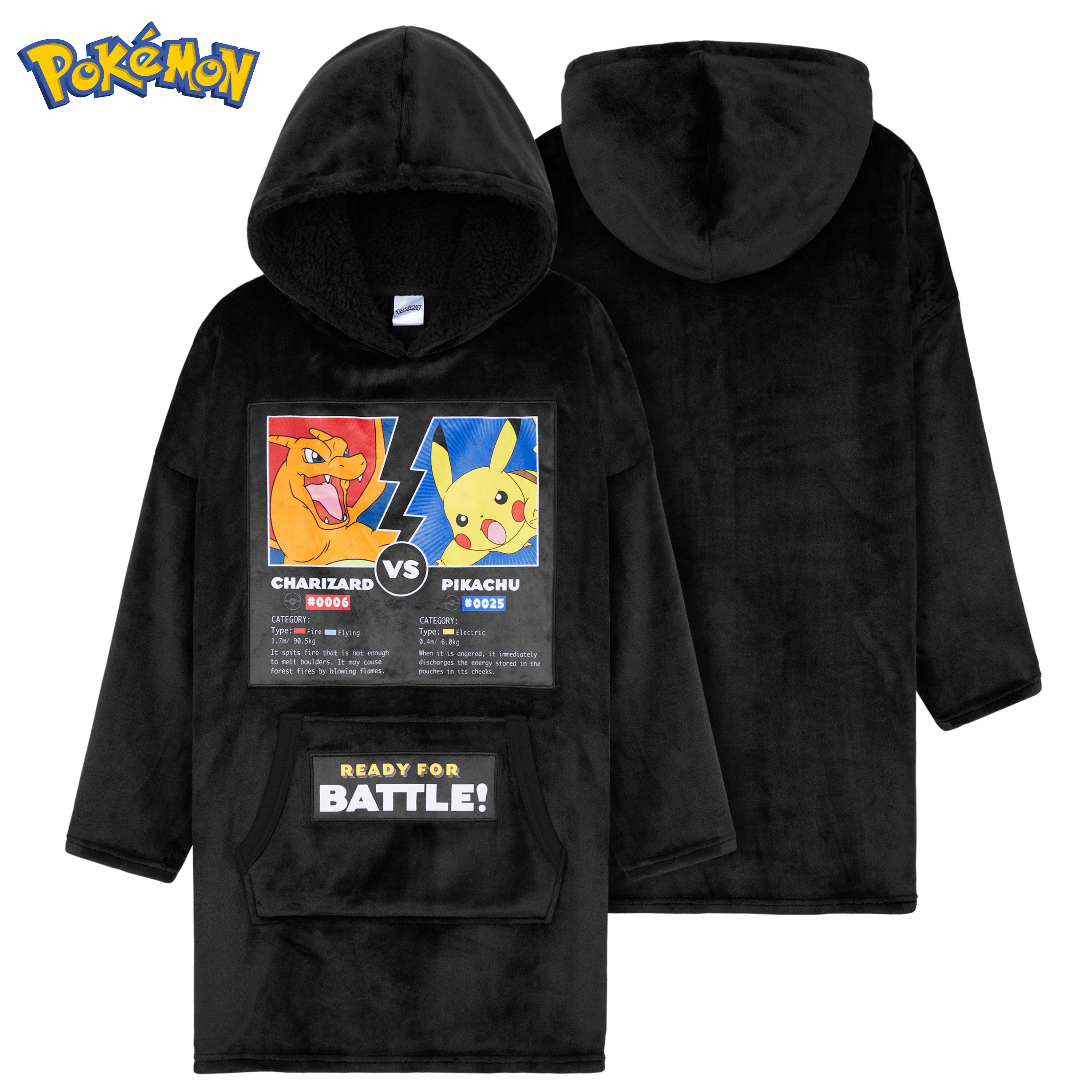 pok-mon-sweat-hoodie-plaid-gar-on-polaire-oversize-pikachu image 2