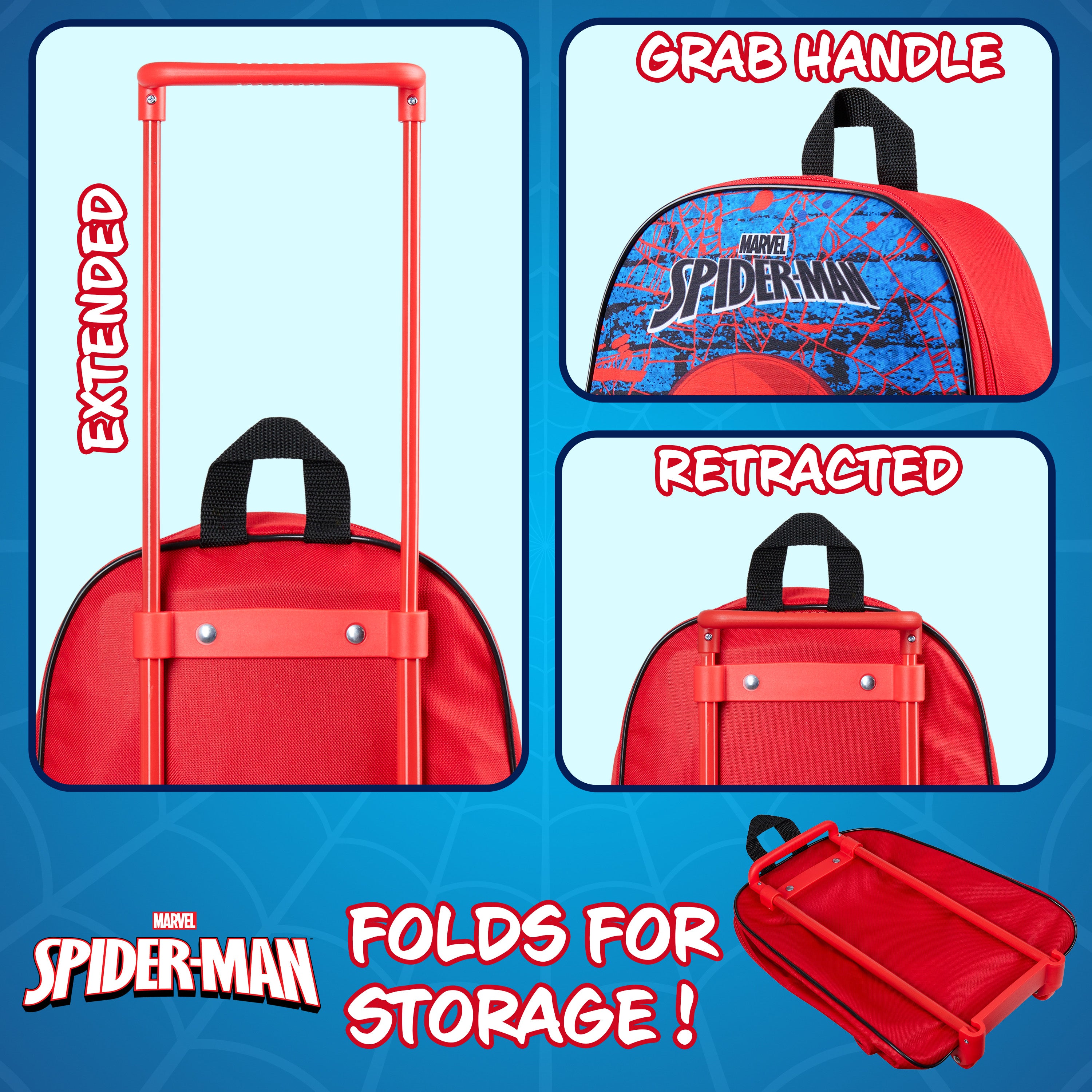marvel-spider-man-valise-trolley-enfant-pliable-cabine image 3