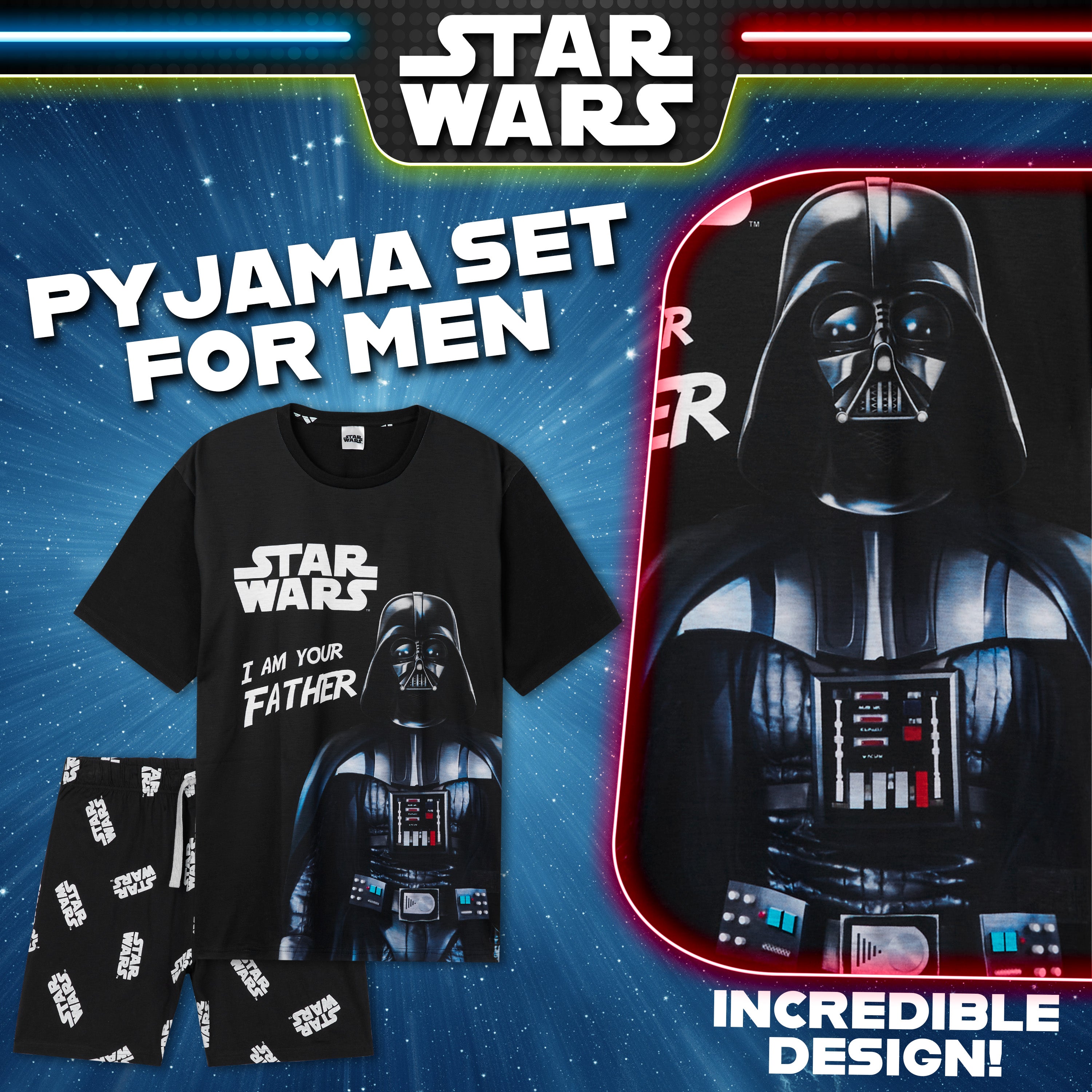 star-wars-pyjama-homme-court-dark-vador-coton-taille-s-3xl image 3