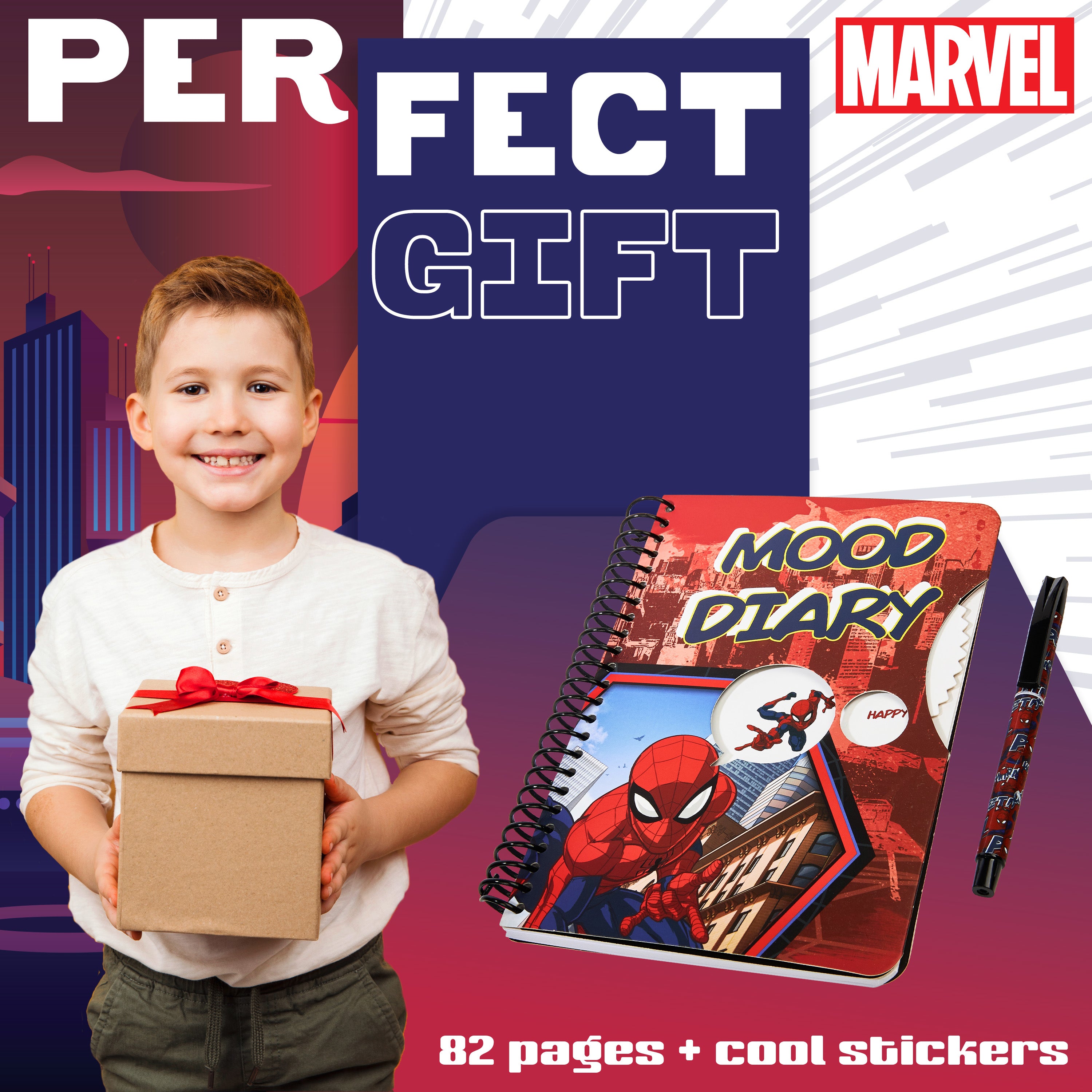 marvel-spiderman-journal-intime-stickers-stylo-enfant image 3