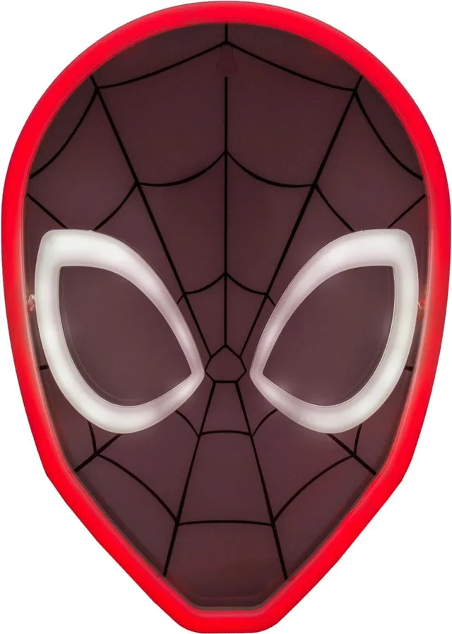 marvel-spiderman-applique-n-on-led-murale-masque-26-cm-rouge image 1
