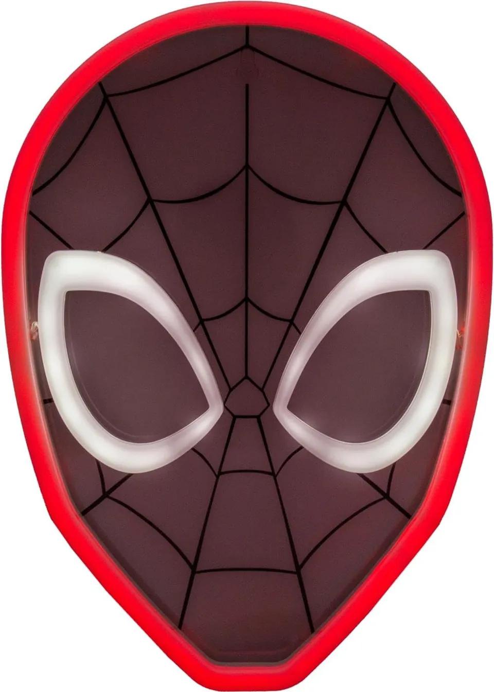 marvel-spiderman-applique-n-on-led-murale-masque-26-cm-rouge image 1