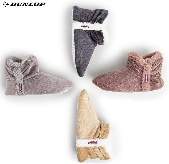 chaussons-dunlop-femme-bottines-fourr-es-rose-38 image 6