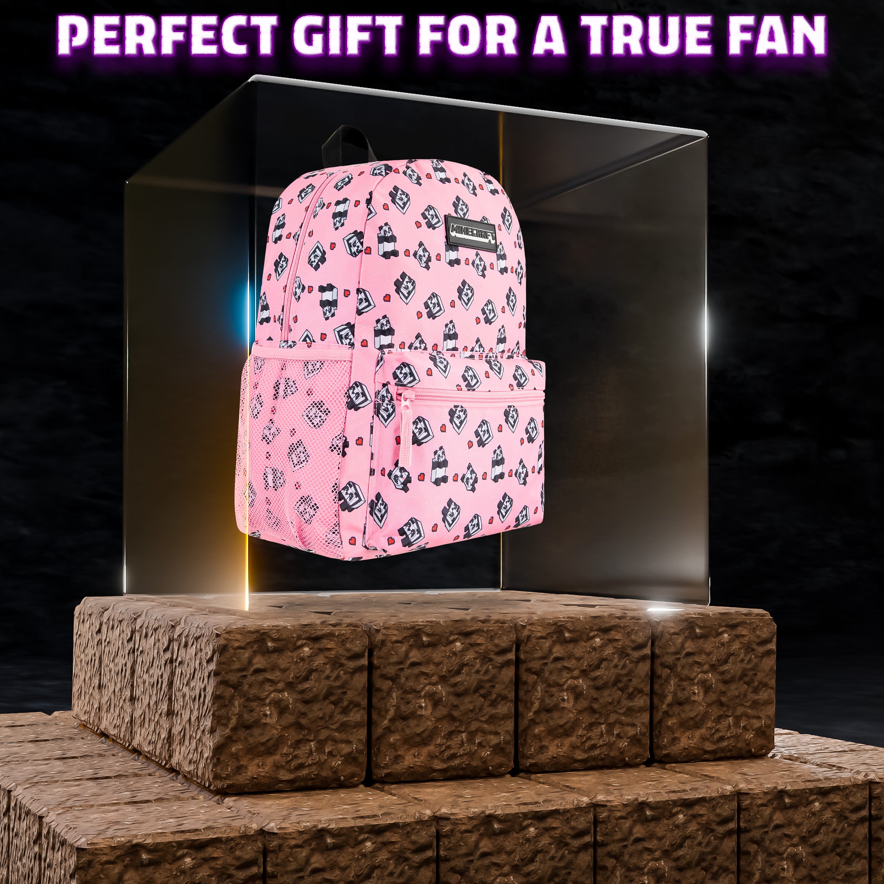 minecraft-sac-dos-cole-rose-enfant image 2