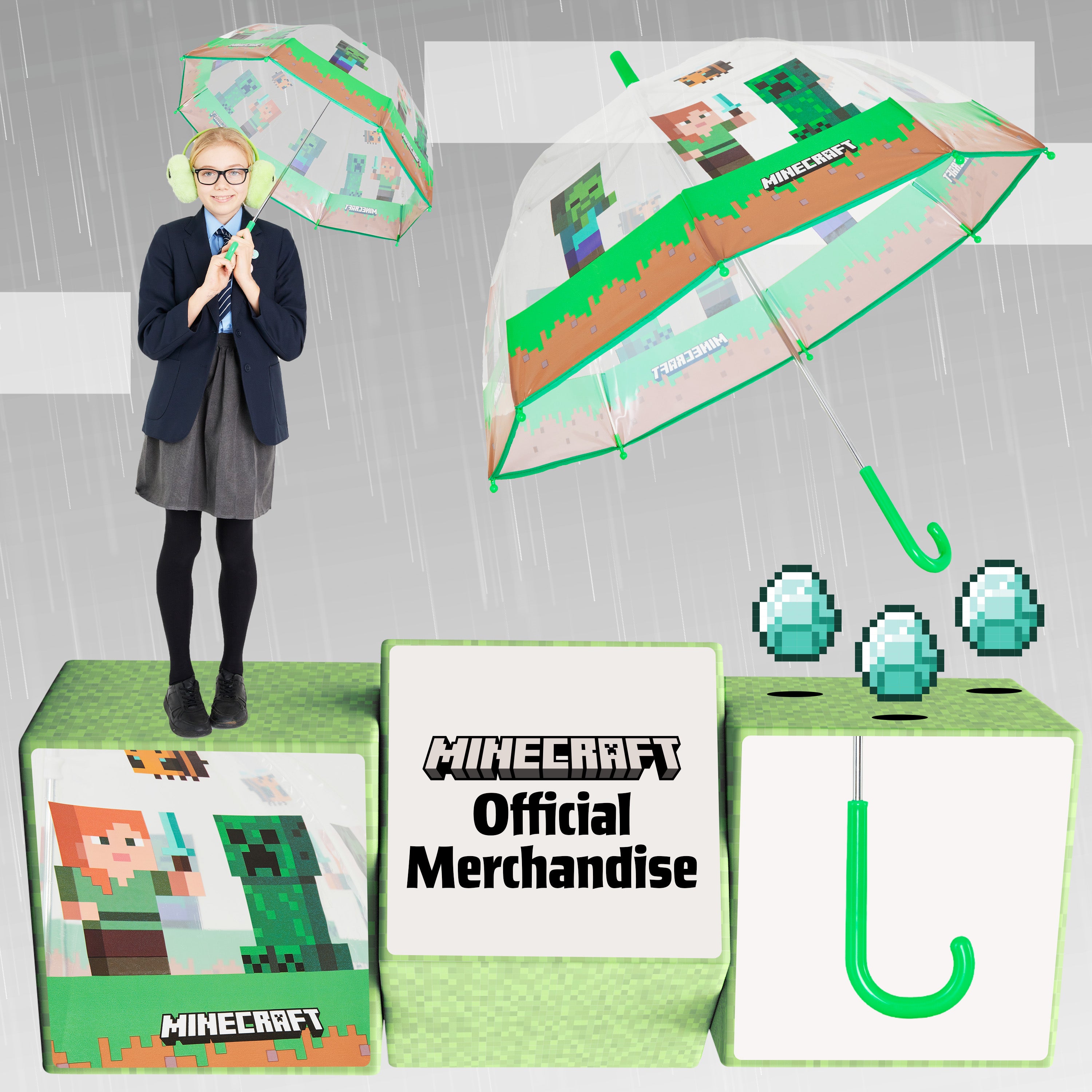 minecraft-parapluie-enfant-d-me-transparent-l-ger-coupe-vent image 5