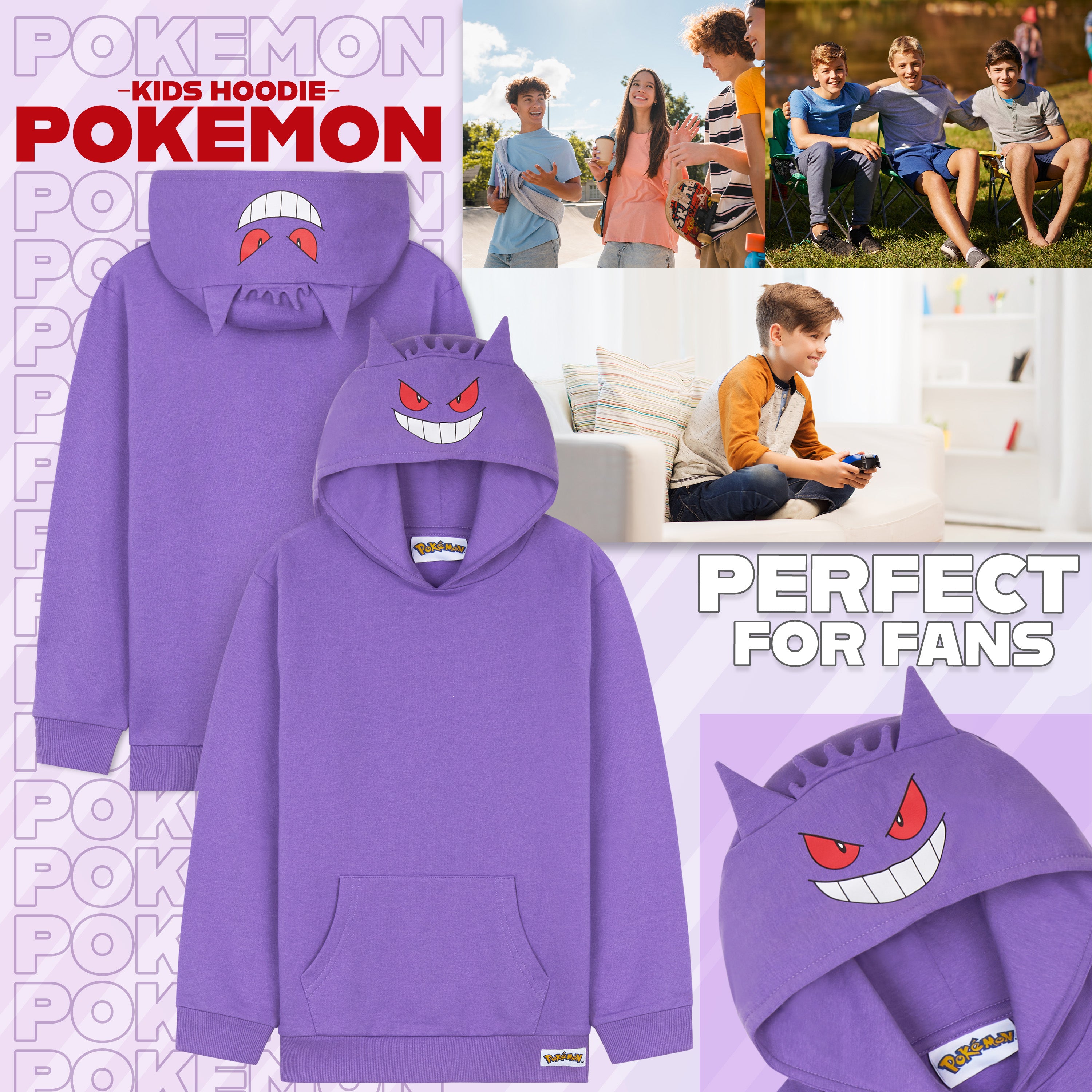 pok-mon-gengar-sweat-gar-on-capuche-4-14-ans image 2