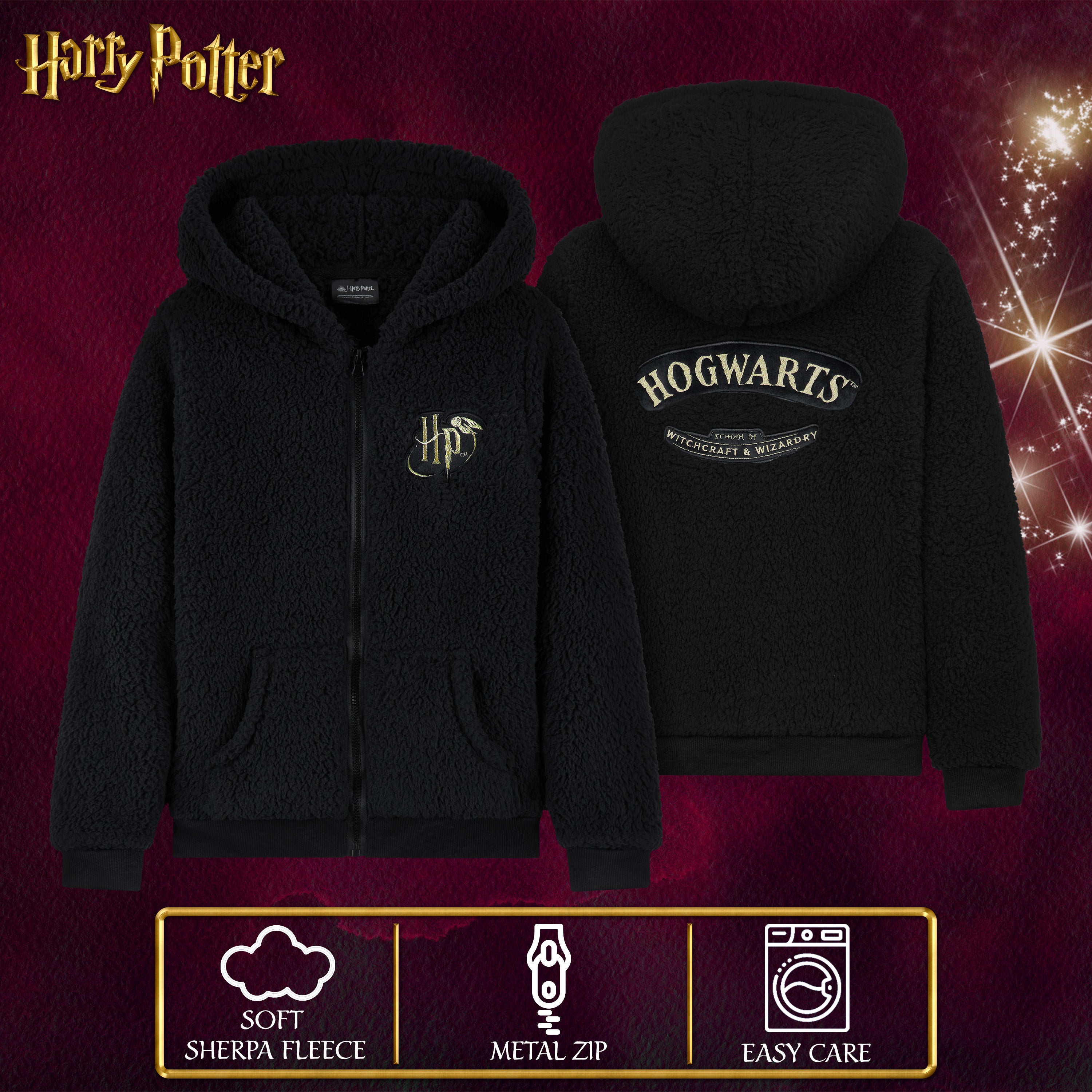 harry-potter-girls-sweat-zipp-fille-sherpa-noir-9-10-ans image 6