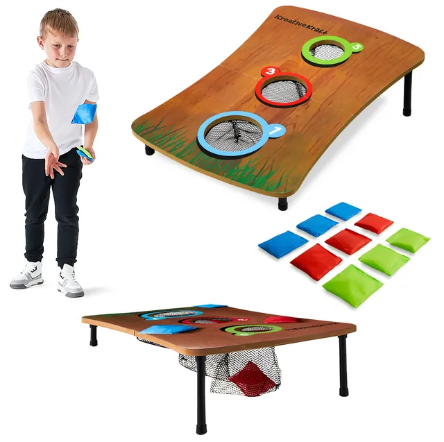 kreativekraft-cornhole-jeu-de-lancer-sacs-bois-jardin-famille image 1