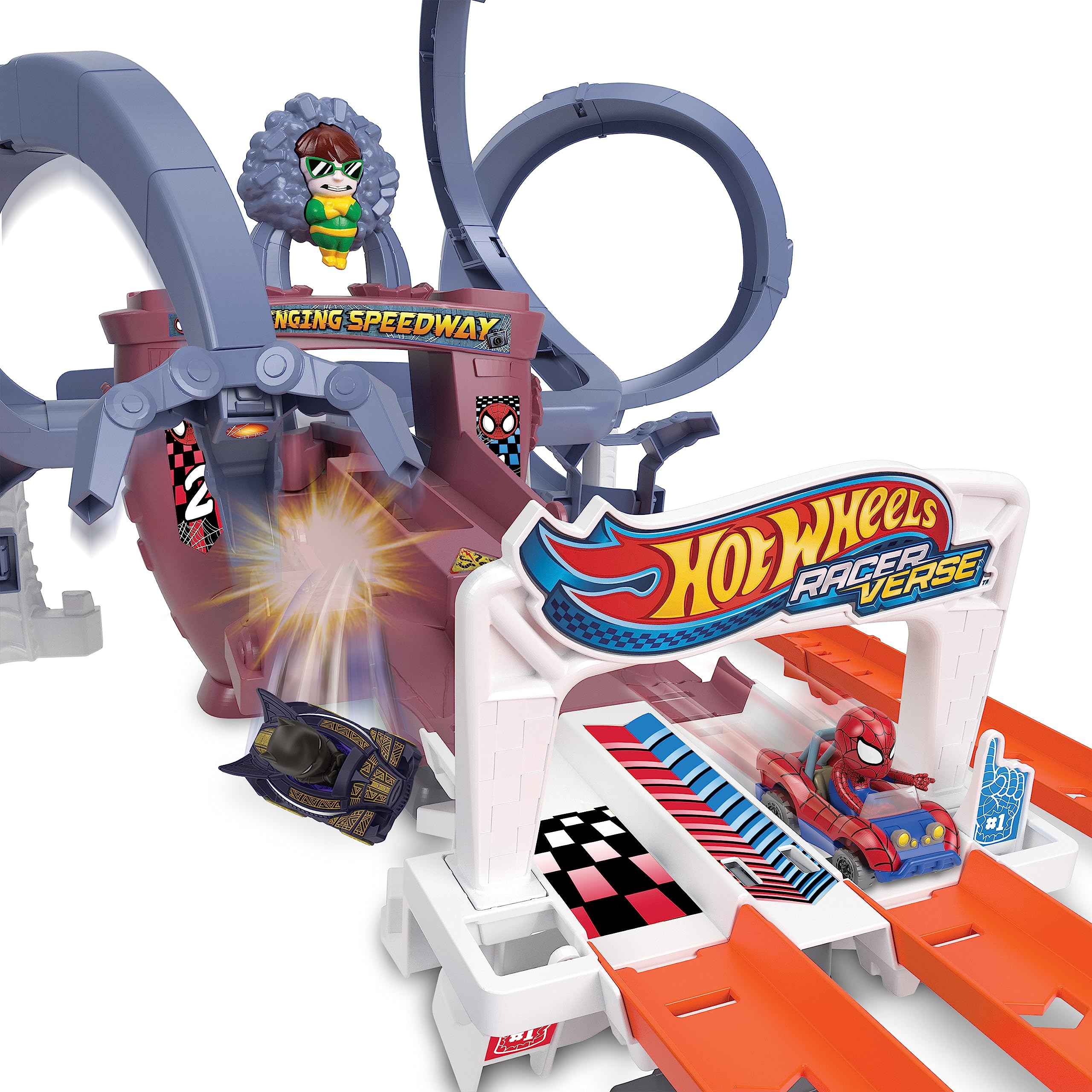 hot-wheels-racerverse-piste-mobile-spider-man-coffret-2-voitures image 5