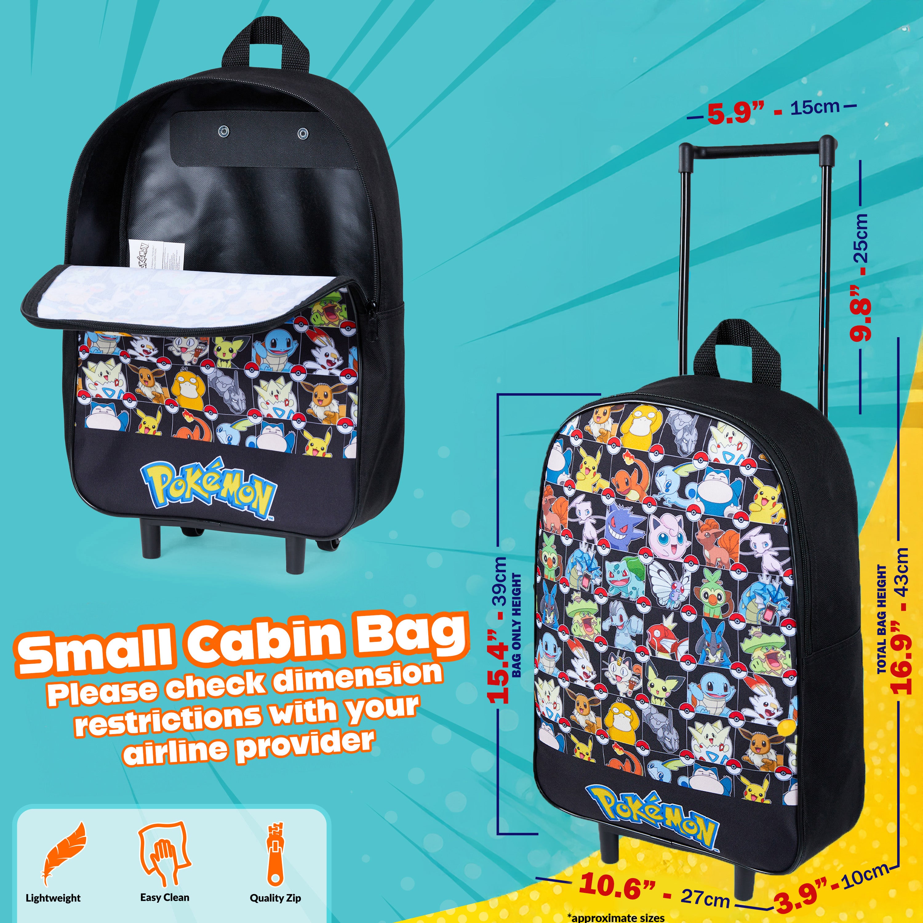 pok-mon-boys-valise-trolley-enfant-noire-39-cm-10-5-l image 6